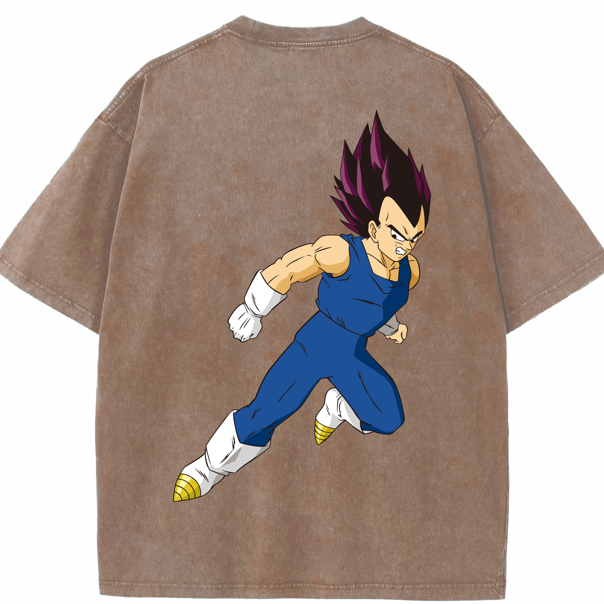 （画像用） ドラゴンボール ベジータ四世（Bejīta Yonsei）DRAGON BALL Vegeta IV 綿100% ヴィンテージ風 半袖Tシャツ（背面プリント）
