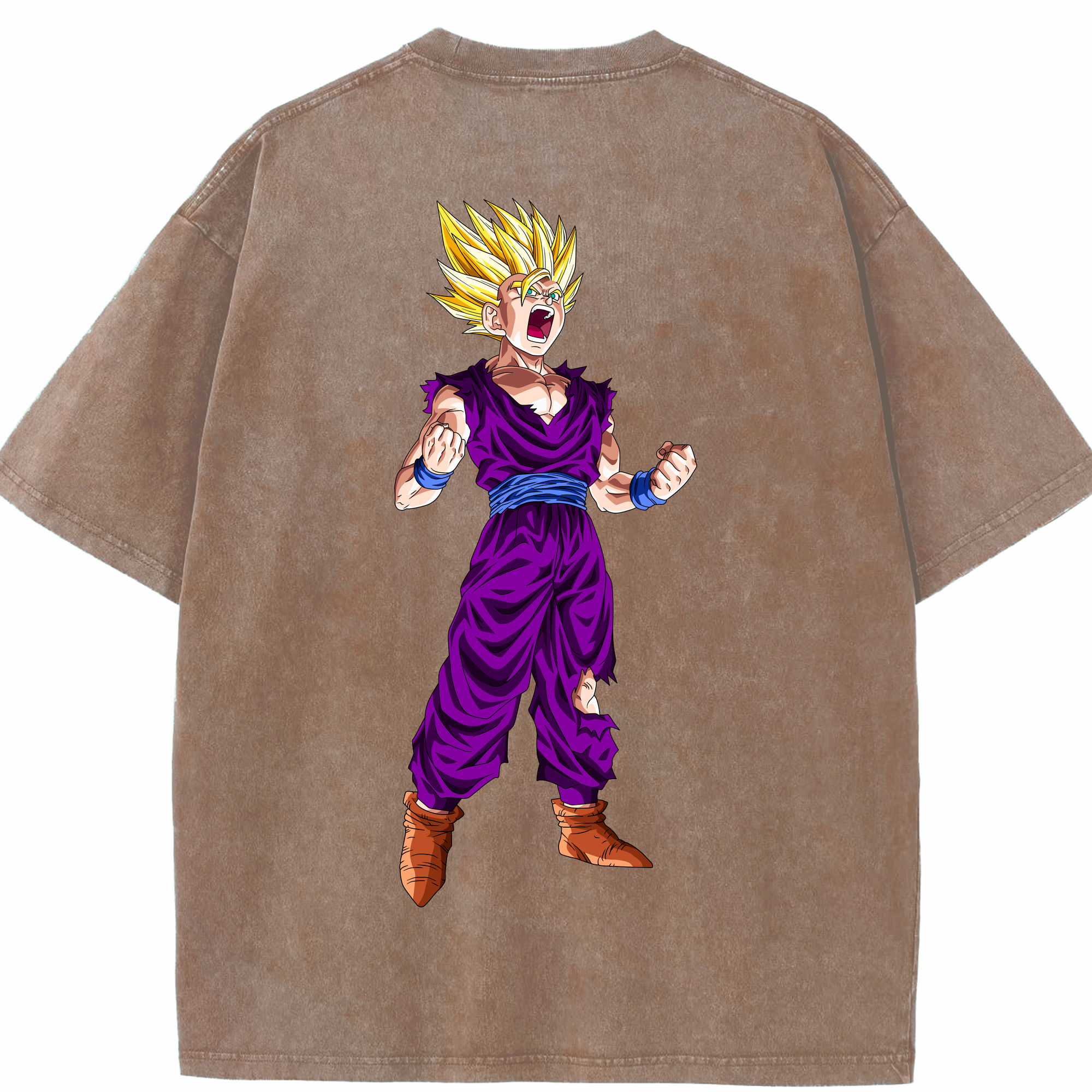 （画像用） ドラゴンボール 孫 悟飯（そんごはん）DRAGON BALL Son Gohan 綿100% ヴィンテージ風 半袖Tシャツ（背面プリント）