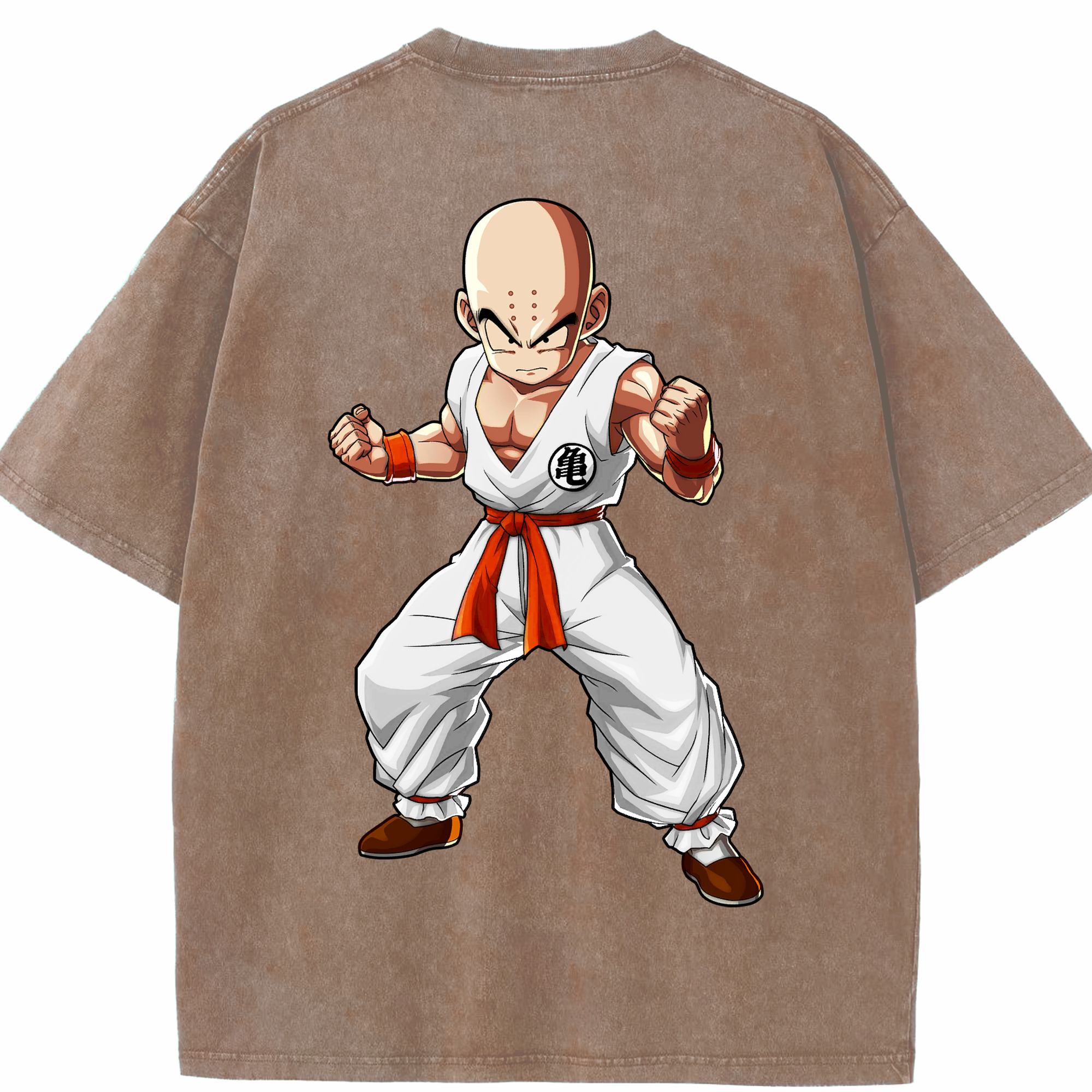 （画像用） ドラゴンボール クリリン DRAGON BALL krillin 綿100% ヴィンテージ風 半袖Tシャツ（背面プリント）