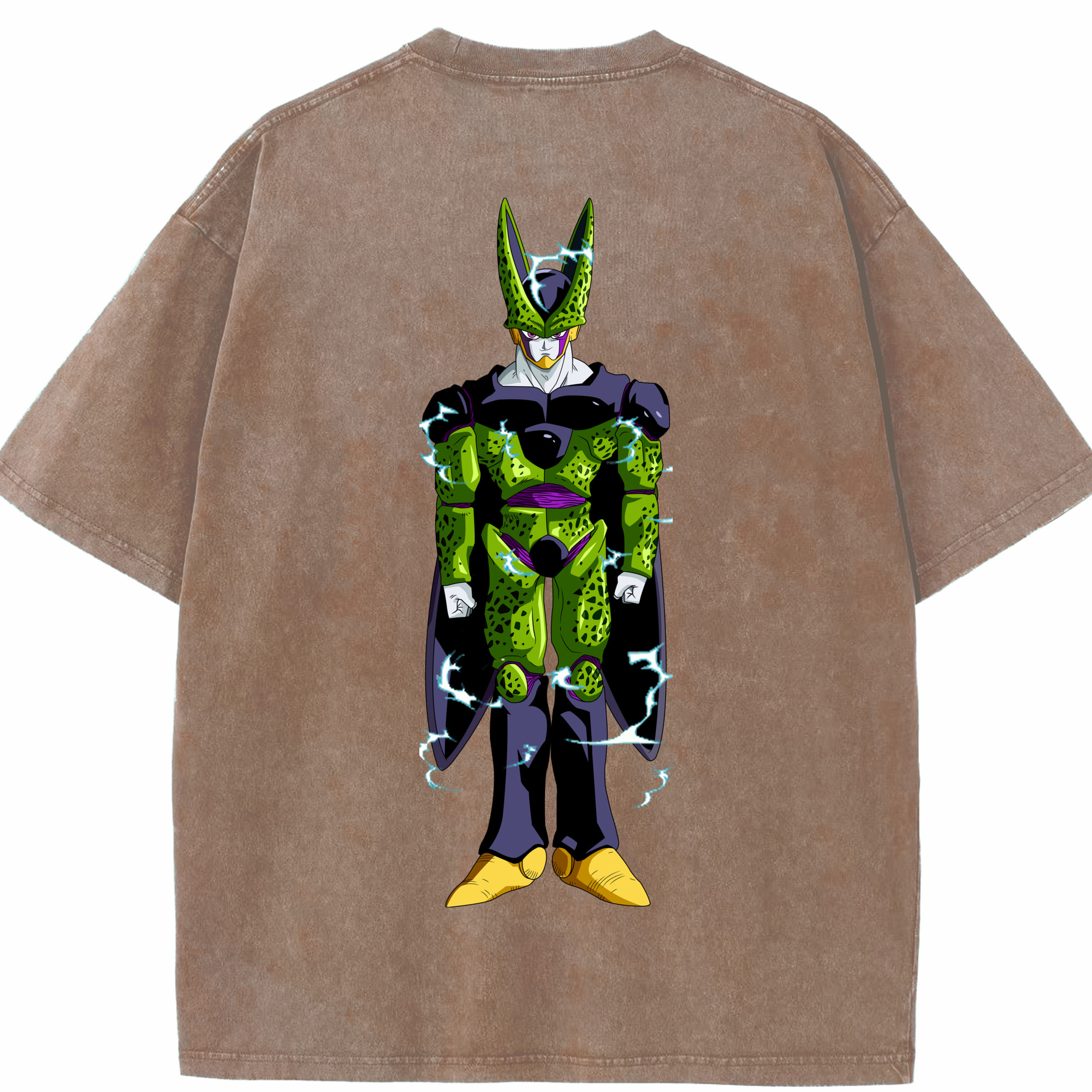 （画像用） ドラゴンボール セル DRAGON BALL Cell 綿100% ヴィンテージ風 半袖Tシャツ（背面プリント）