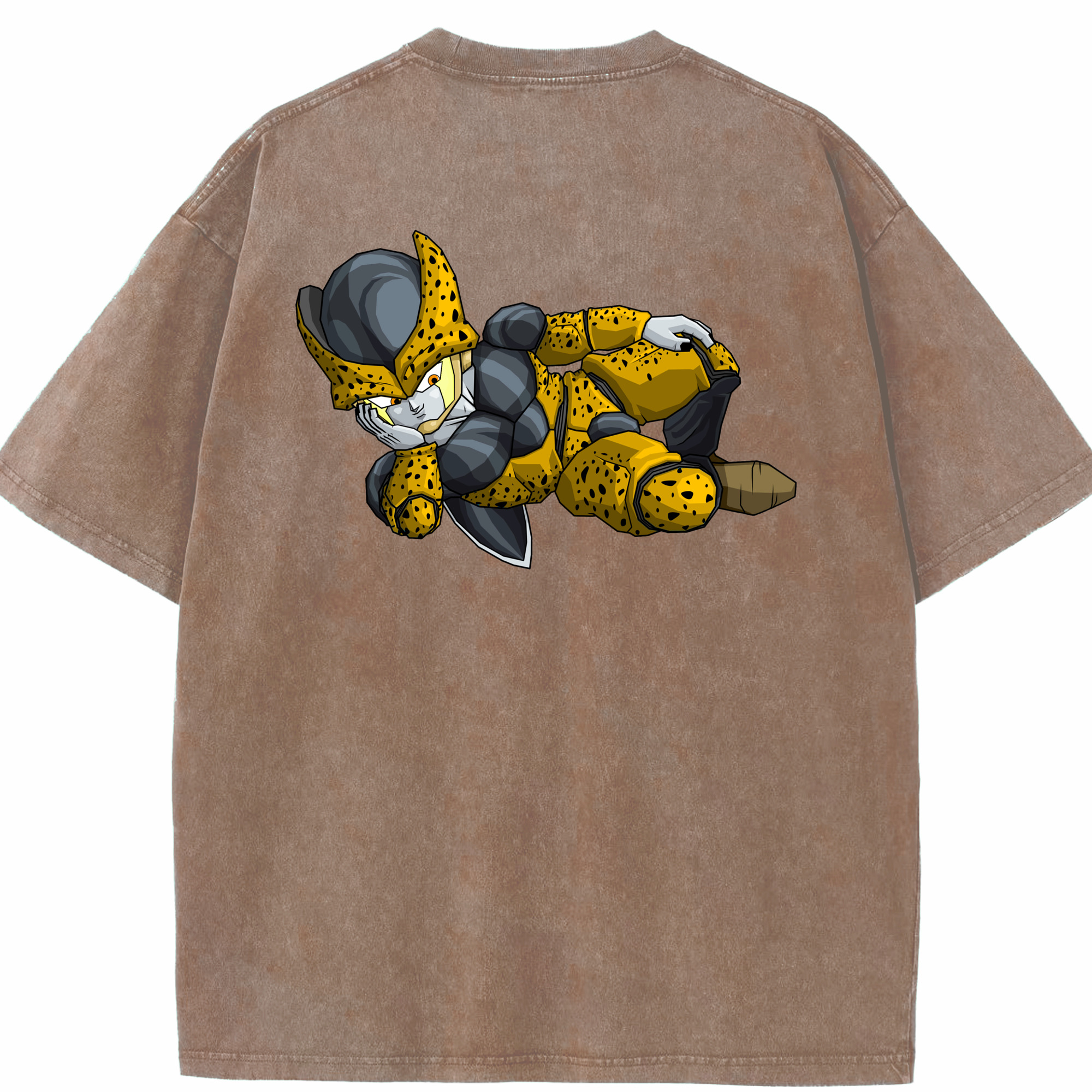 （画像用） ドラゴンボール セル DRAGON BALL Cell 綿100% ヴィンテージ風 半袖Tシャツ（背面プリント）