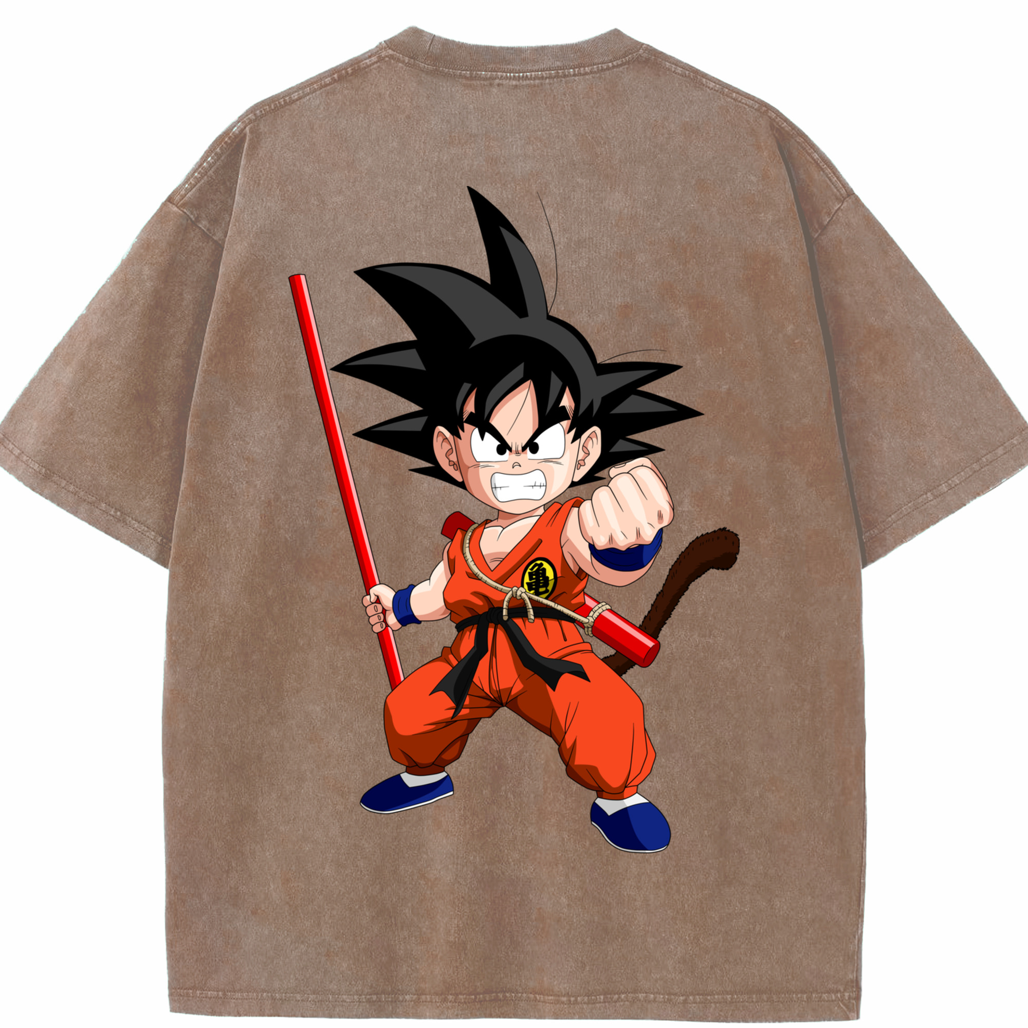 ドラゴンボール 孫悟空（そん ごくう）Son Goku カカロット DRAGON BALL Kakarotto 綿100% ヴィンテージ風 半袖Tシャツ（背面プリント）