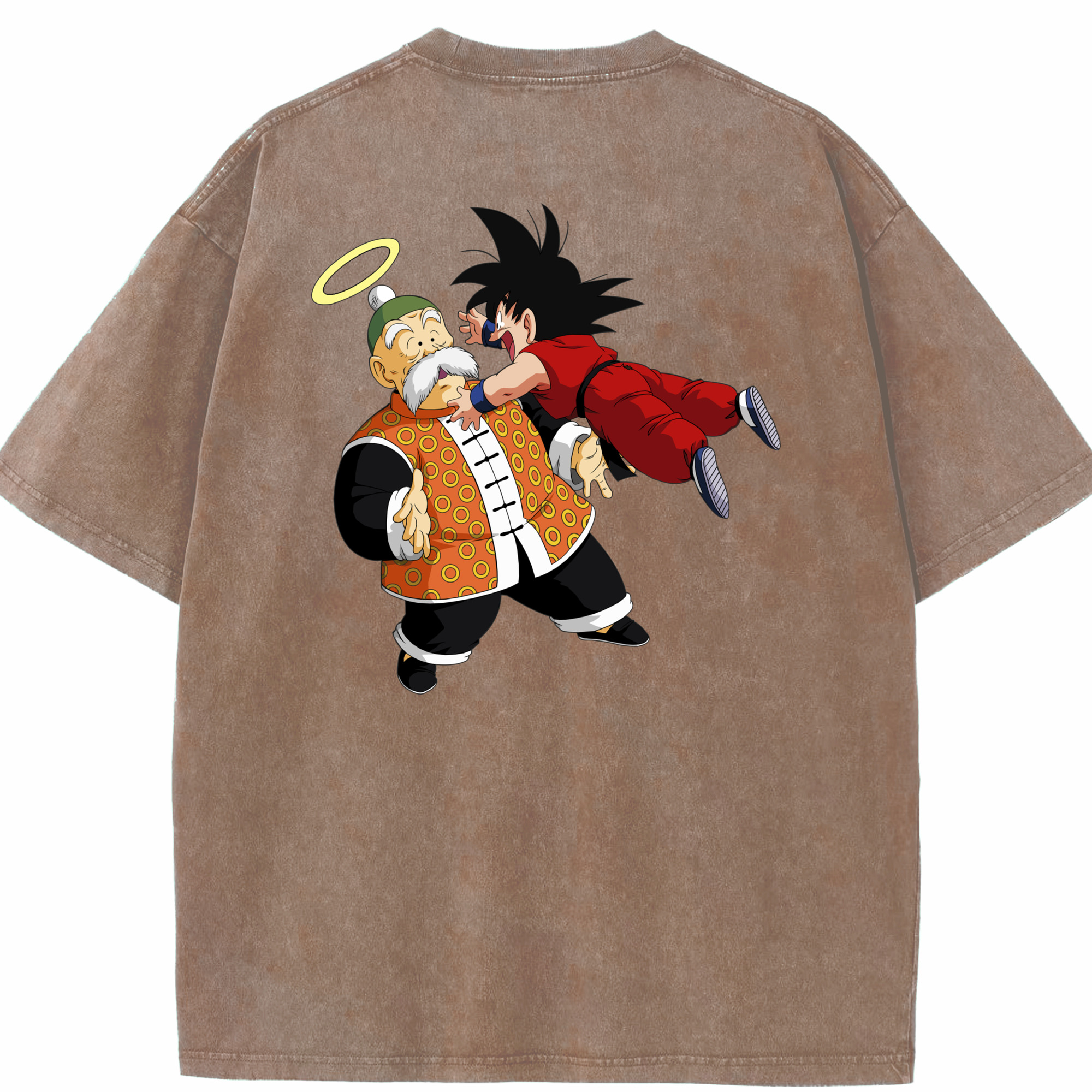 （画像用） ドラゴンボール 孫悟空（そん ごくう）Son Goku カカロット DRAGON BALL Kakarotto 綿100% ヴィンテージ風 半袖Tシャツ（背面プリント）