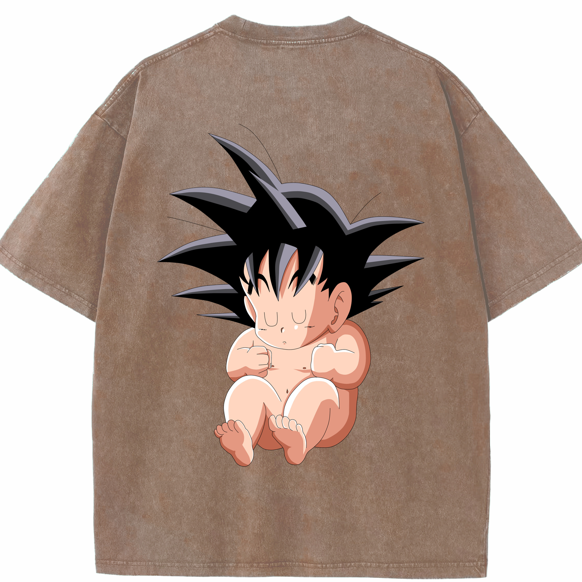 （画像用） ドラゴンボール 孫悟空（そん ごくう）Son Goku カカロット DRAGON BALL Kakarotto 綿100% ヴィンテージ風 半袖Tシャツ（背面プリント）