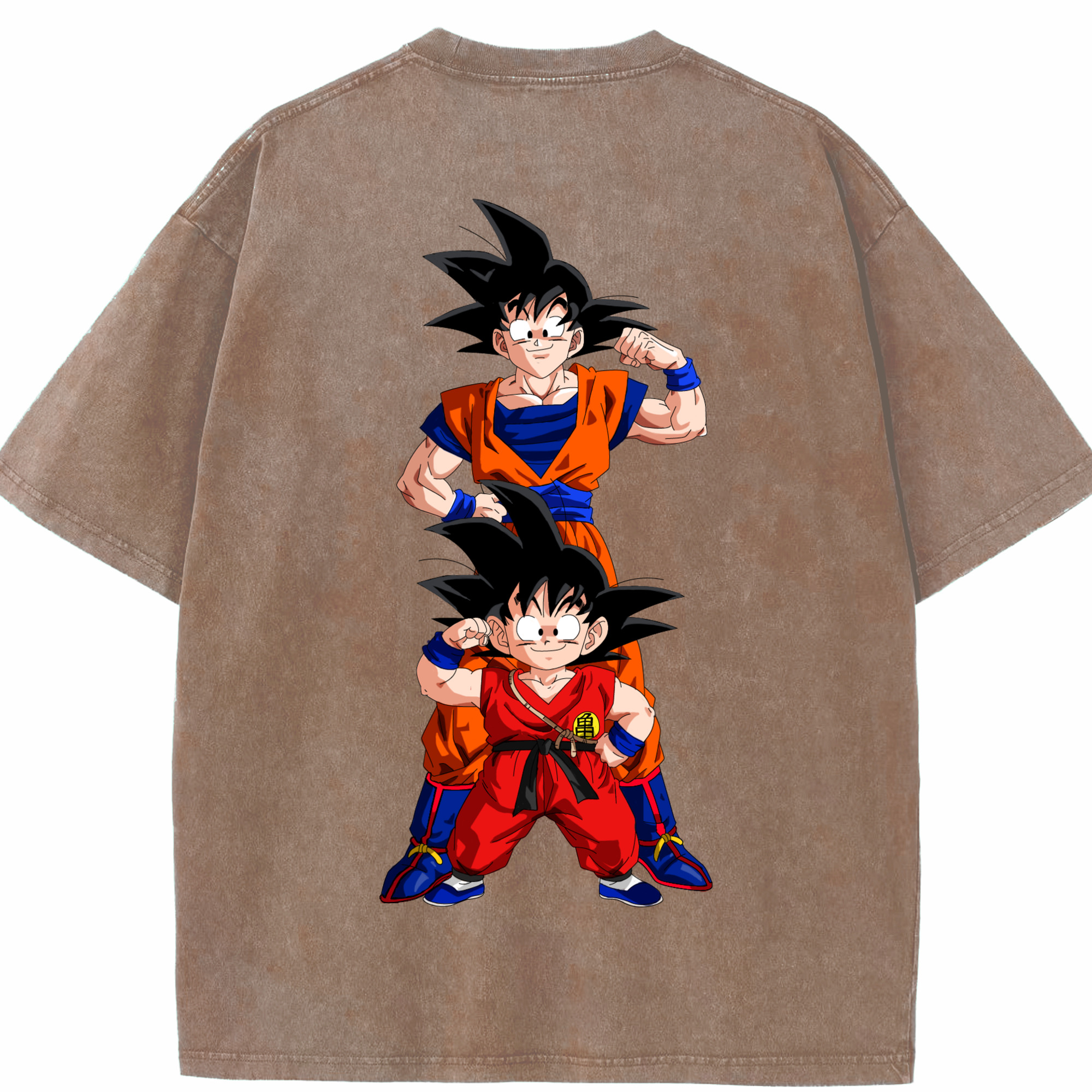 （画像用） ドラゴンボール 孫悟空（そん ごくう）Son Goku カカロット DRAGON BALL Kakarotto 綿100% ヴィンテージ風 半袖Tシャツ（背面プリント）
