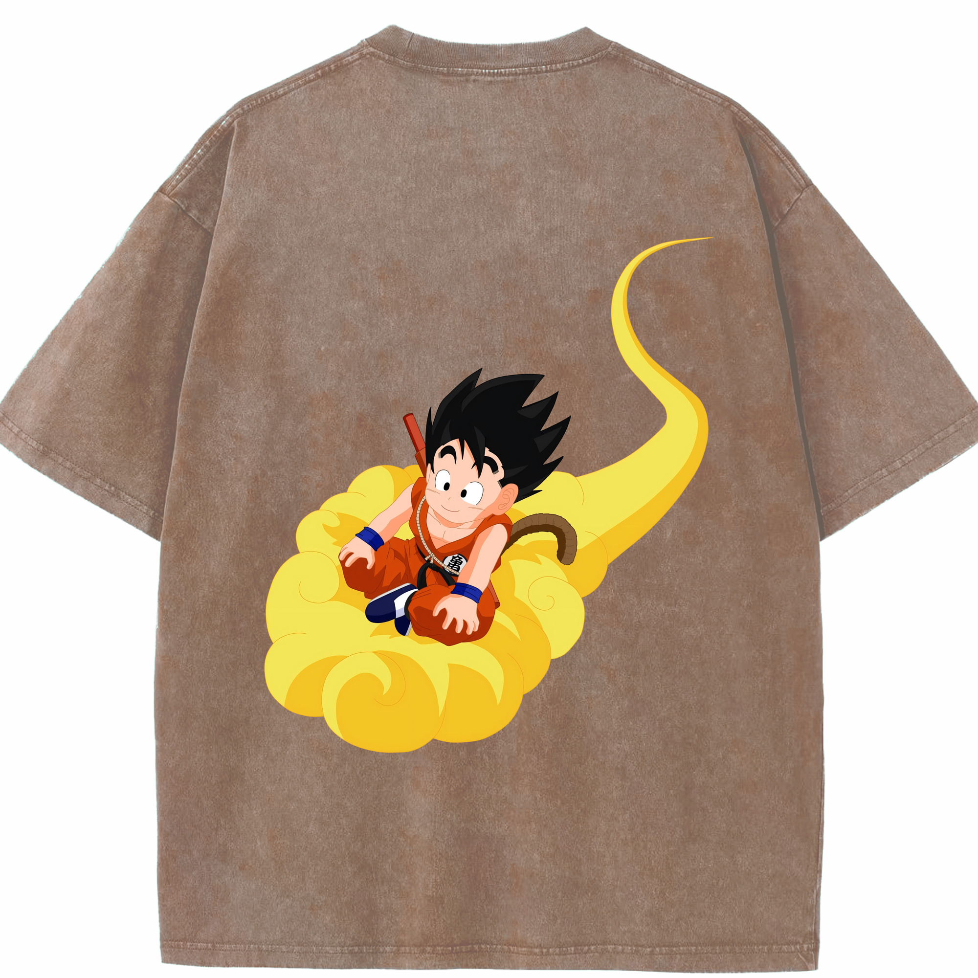 （画像用） ドラゴンボール 孫悟空（そん ごくう）Son Goku カカロット DRAGON BALL Kakarotto 綿100% ヴィンテージ風 半袖Tシャツ（背面プリント）