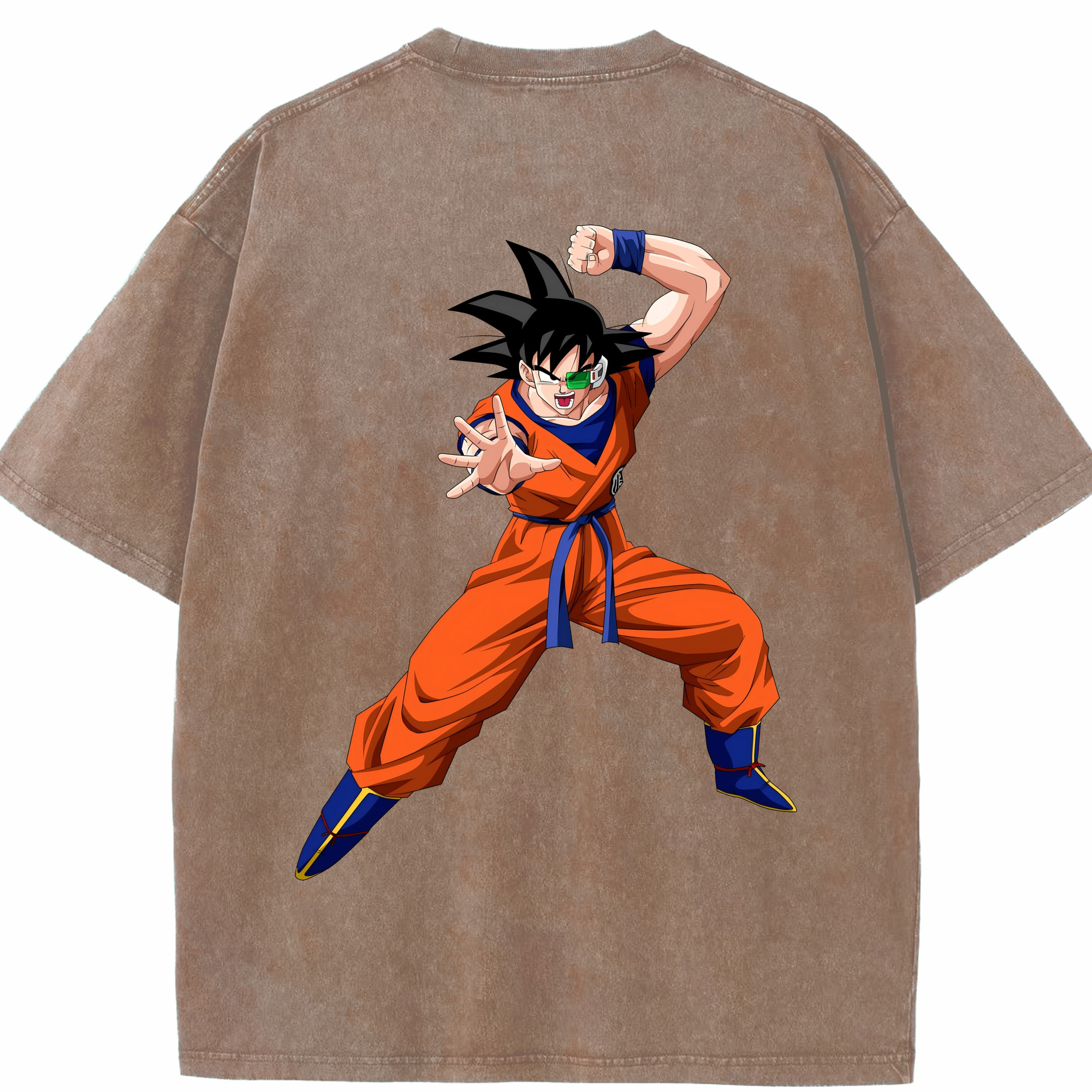 （画像用） ドラゴンボール 孫悟空（そん ごくう）Son Goku カカロット DRAGON BALL Kakarotto 綿100% ヴィンテージ風 半袖Tシャツ（背面プリント）