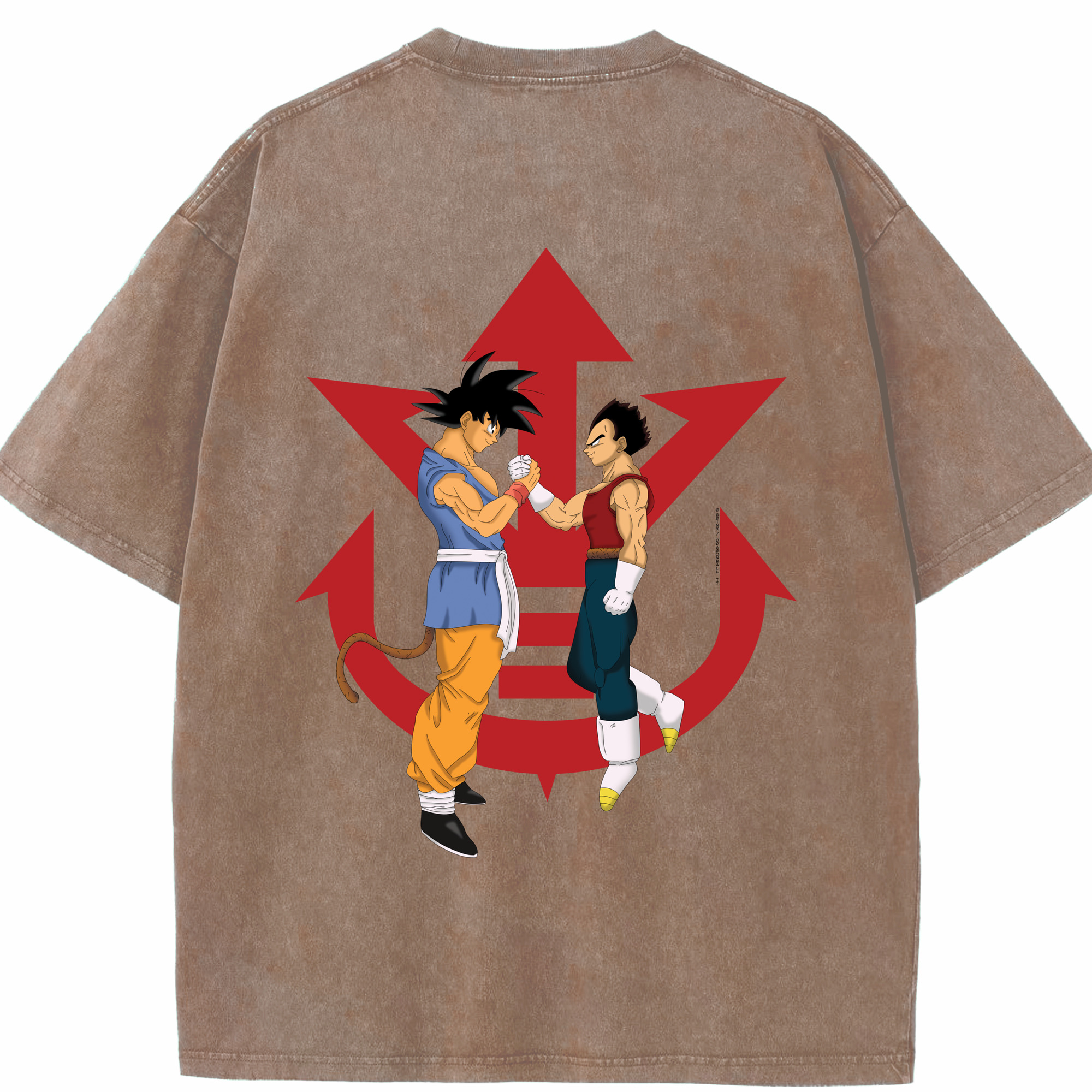 （画像用） ドラゴンボール 孫悟空（そん ごくう）Son Goku カカロット DRAGON BALL Kakarotto 綿100% ヴィンテージ風 半袖Tシャツ（背面プリント）