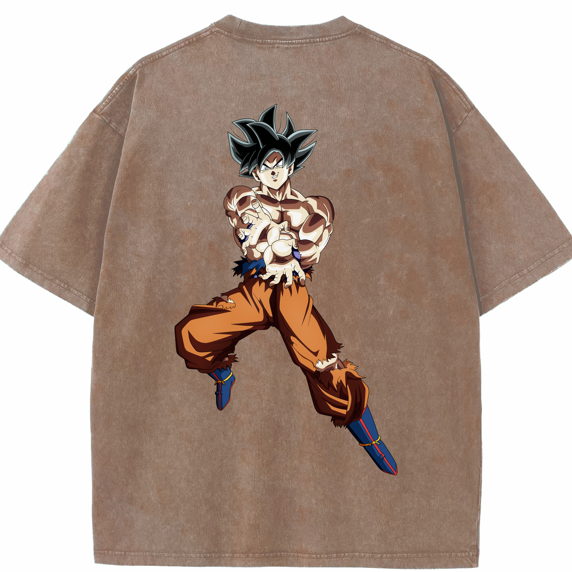 （画像用） ドラゴンボール 孫悟空（そん ごくう）Son Goku カカロット DRAGON BALL Kakarotto 綿100% ヴィンテージ風 半袖Tシャツ（背面プリント）