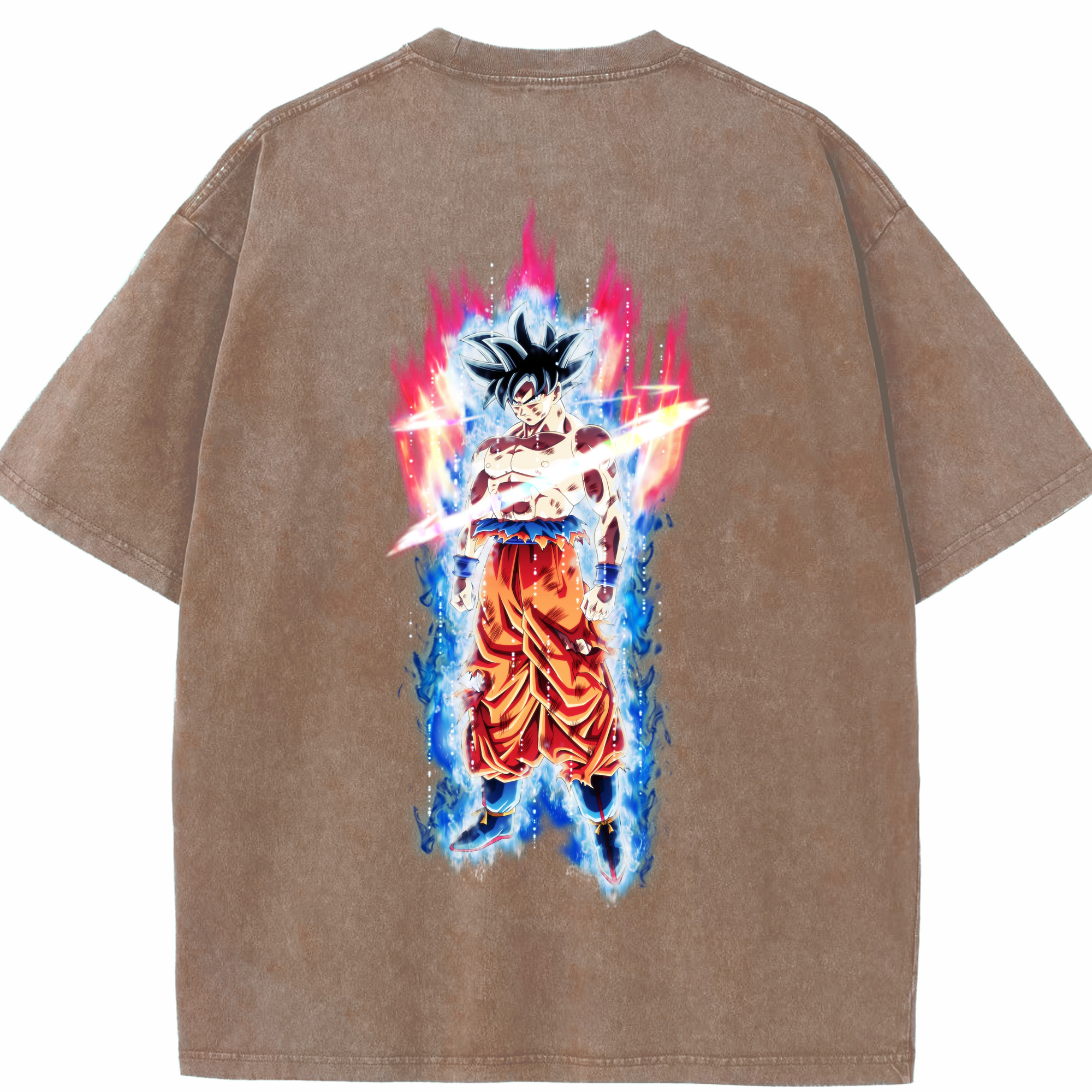 （画像用） ドラゴンボール 孫悟空（そん ごくう）Son Goku カカロット DRAGON BALL Kakarotto 綿100% ヴィンテージ風 半袖Tシャツ（背面プリント）