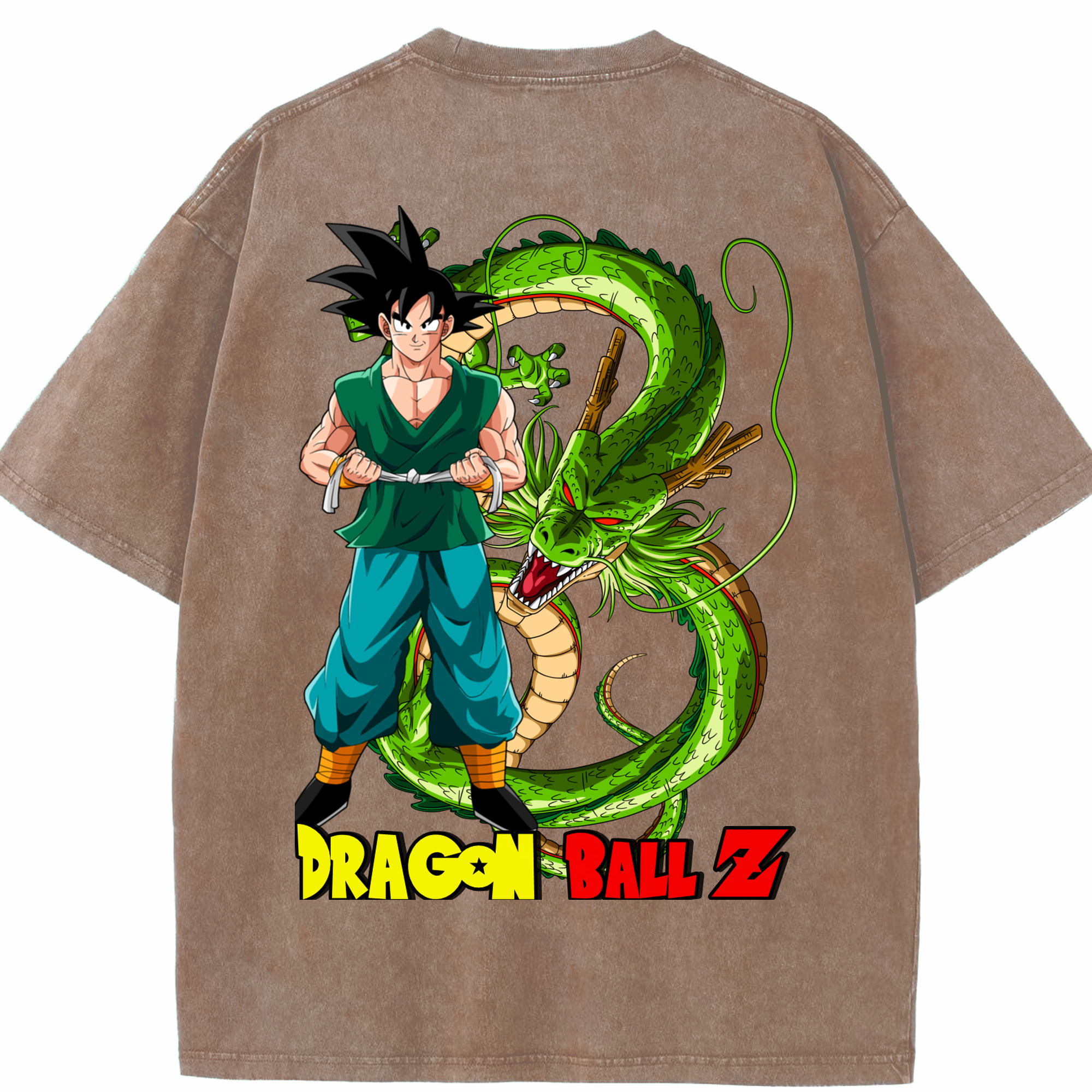 （画像用） ドラゴンボール 孫悟空（そん ごくう）Son Goku カカロット DRAGON BALL Kakarotto 綿100% ヴィンテージ風 半袖Tシャツ（背面プリント）