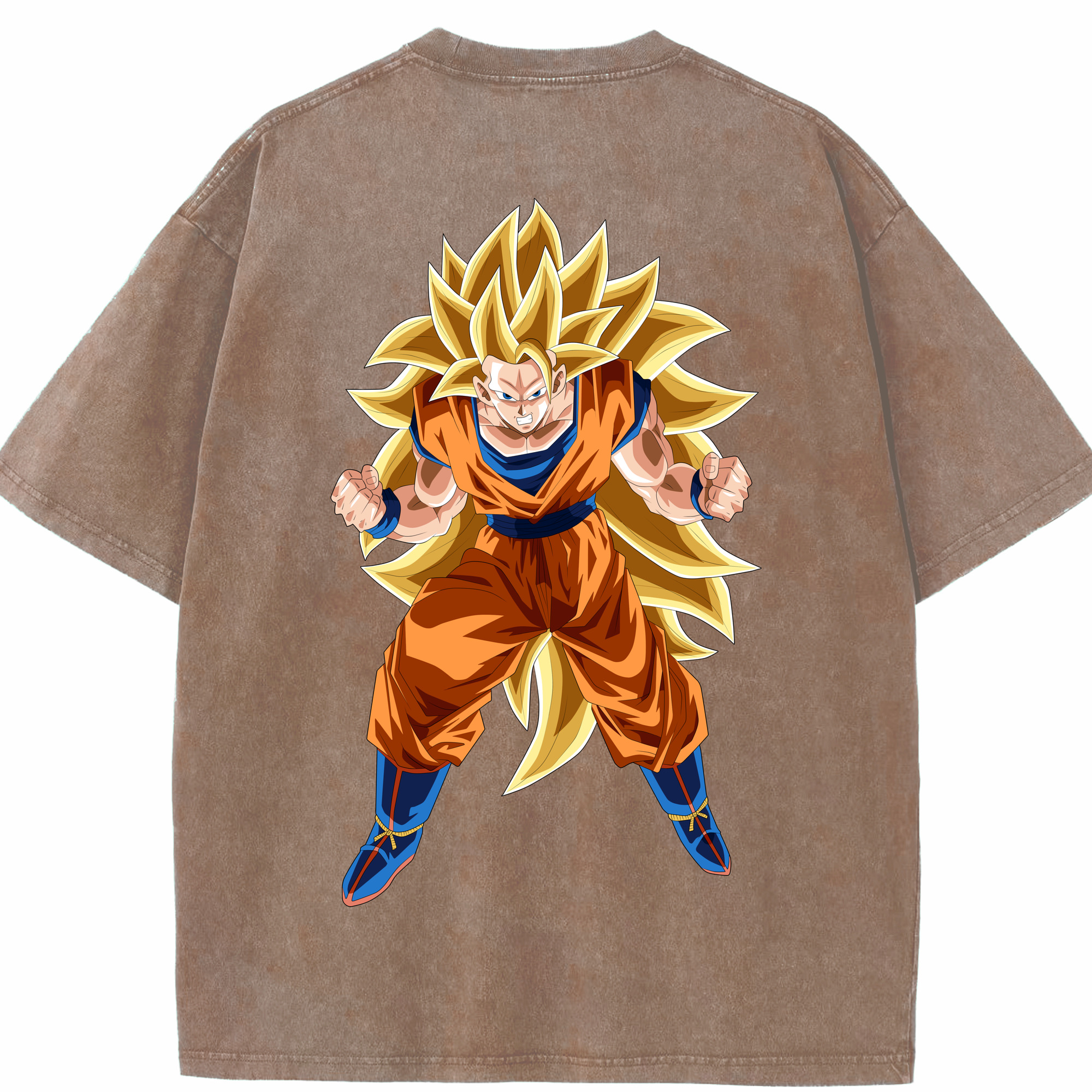 （画像用） ドラゴンボール 孫悟空（そん ごくう）Son Goku カカロット DRAGON BALL Kakarotto 綿100% ヴィンテージ風 半袖Tシャツ（背面プリント）