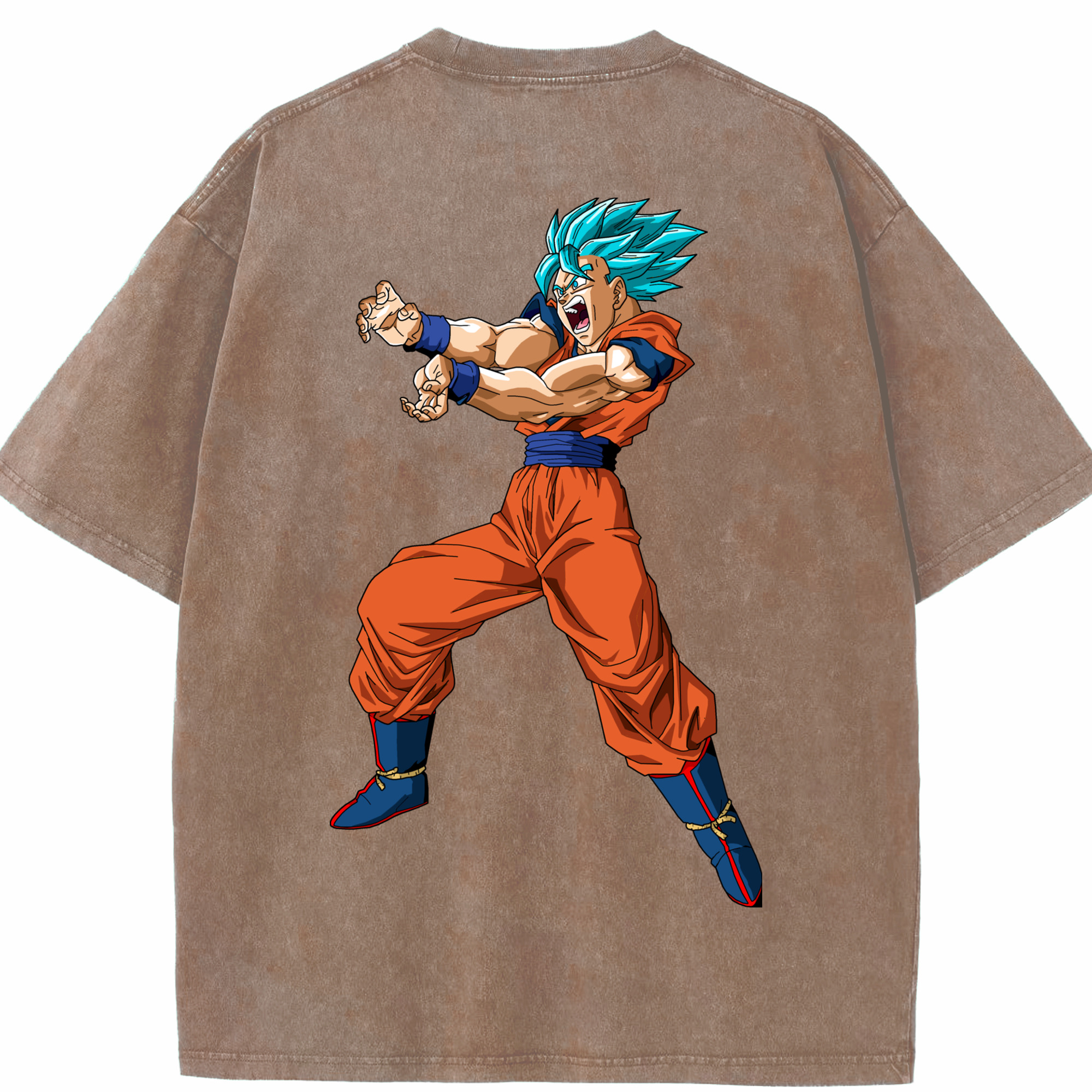 （画像用） ドラゴンボール 孫悟空（そん ごくう）Son Goku カカロット DRAGON BALL Kakarotto 綿100% ヴィンテージ風 半袖Tシャツ（背面プリント）