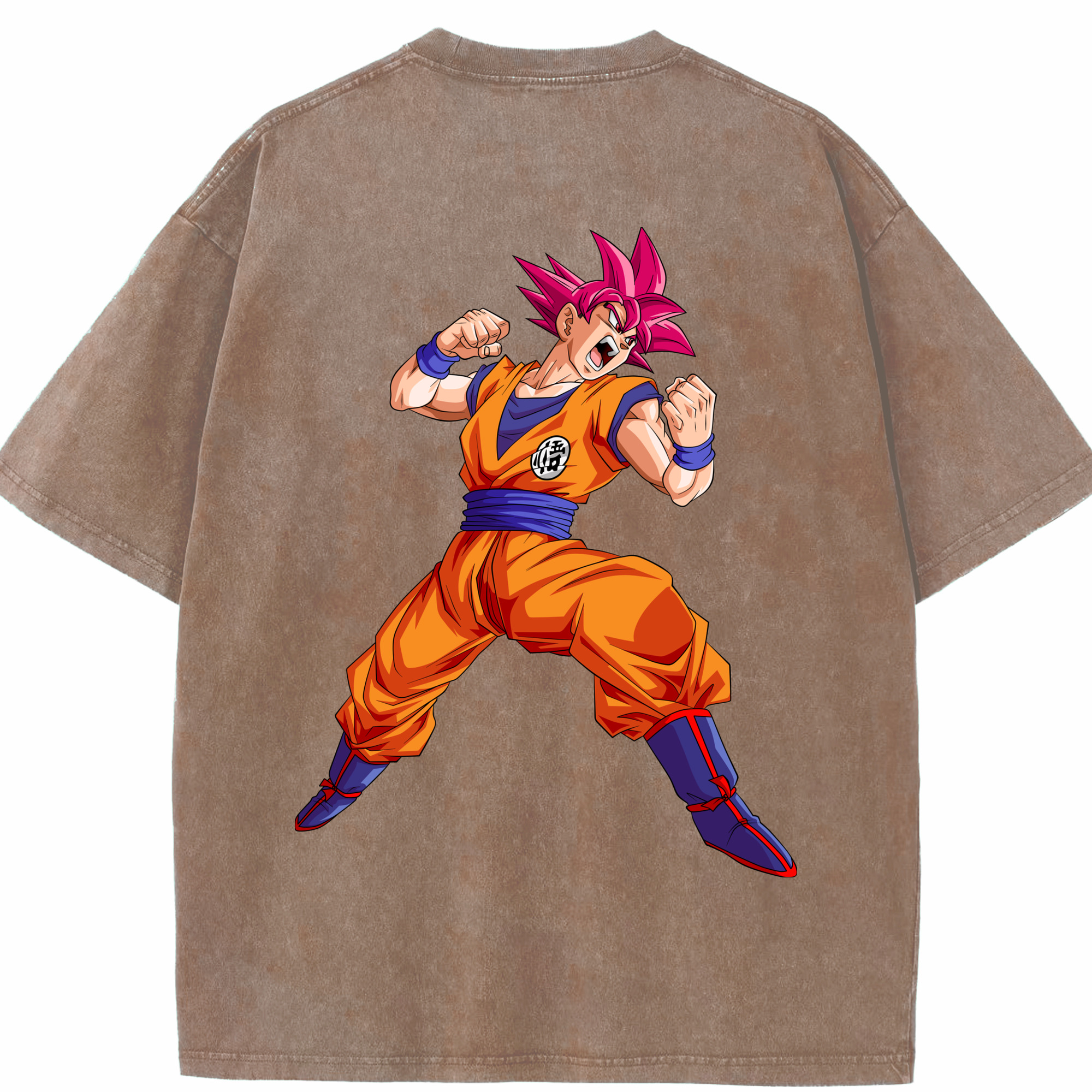 （画像用） ドラゴンボール 孫悟空（そん ごくう）Son Goku カカロット DRAGON BALL Kakarotto 綿100% ヴィンテージ風 半袖Tシャツ（背面プリント）