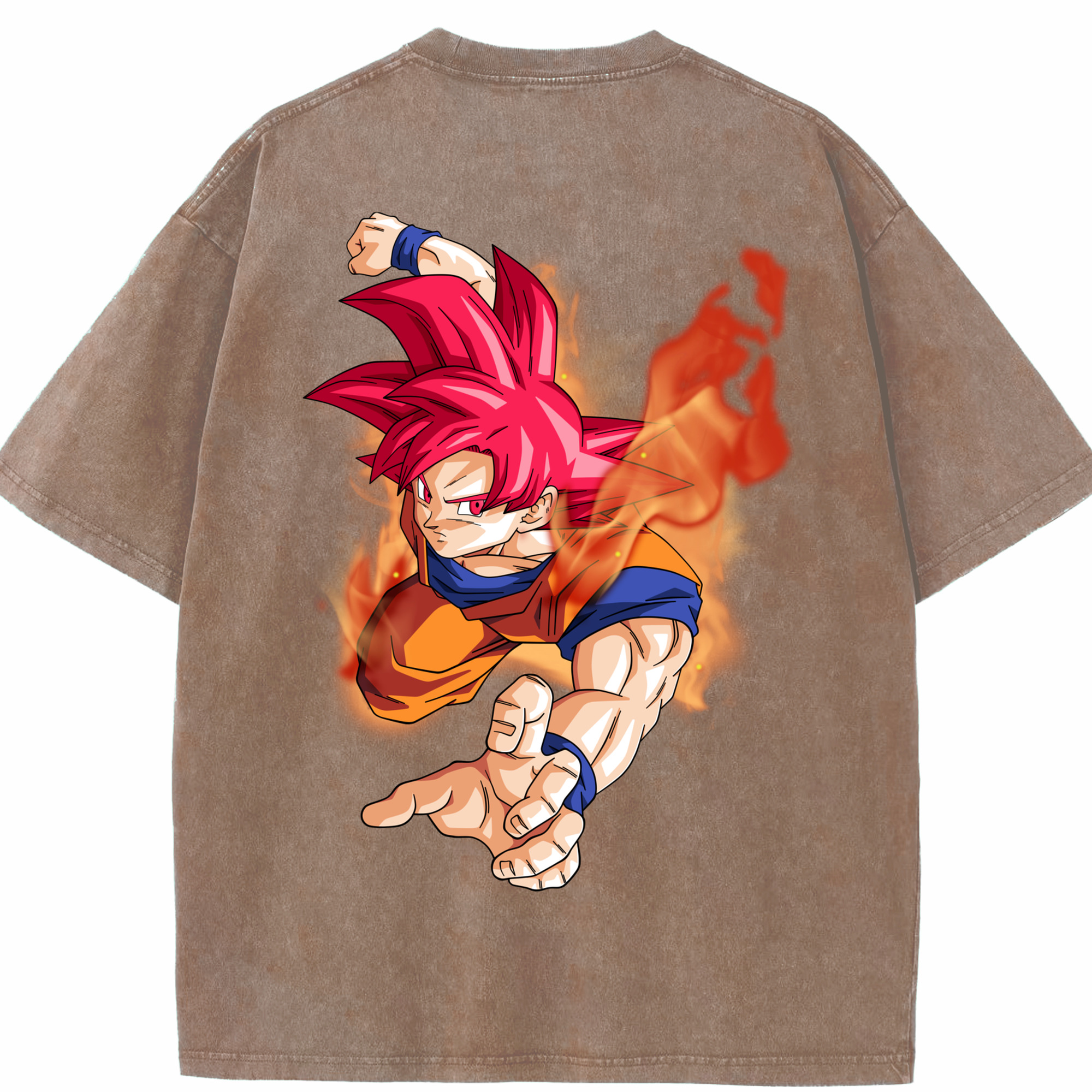 （画像用） ドラゴンボール 孫悟空（そん ごくう）Son Goku カカロット DRAGON BALL Kakarotto 綿100% ヴィンテージ風 半袖Tシャツ（背面プリント）