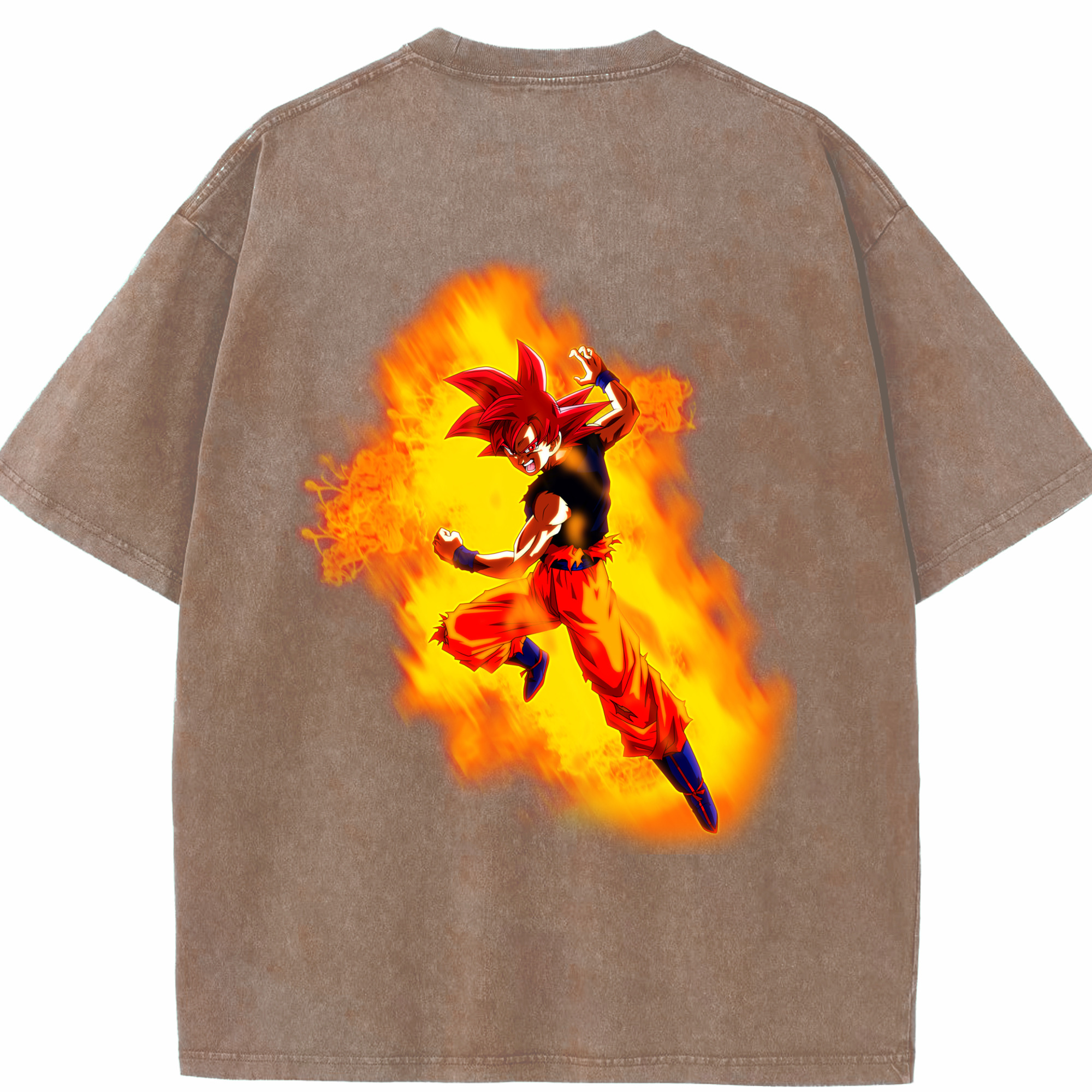 （画像用） ドラゴンボール 孫悟空（そん ごくう）Son Goku カカロット DRAGON BALL Kakarotto 綿100% ヴィンテージ風 半袖Tシャツ（背面プリント）