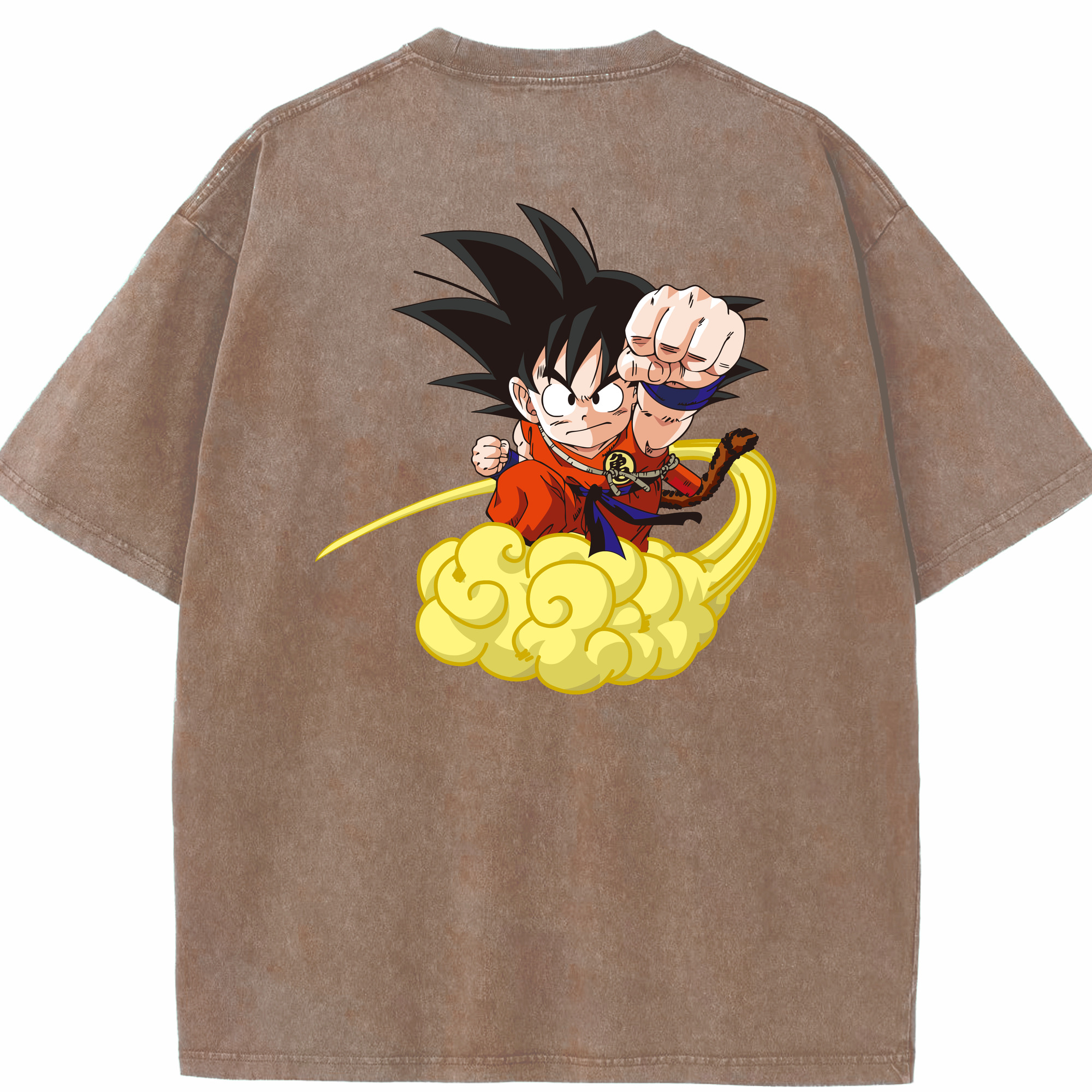 （画像用） ドラゴンボール 孫悟空（そん ごくう）Son Goku カカロット DRAGON BALL Kakarotto 綿100% ヴィンテージ風 半袖Tシャツ（背面プリント）