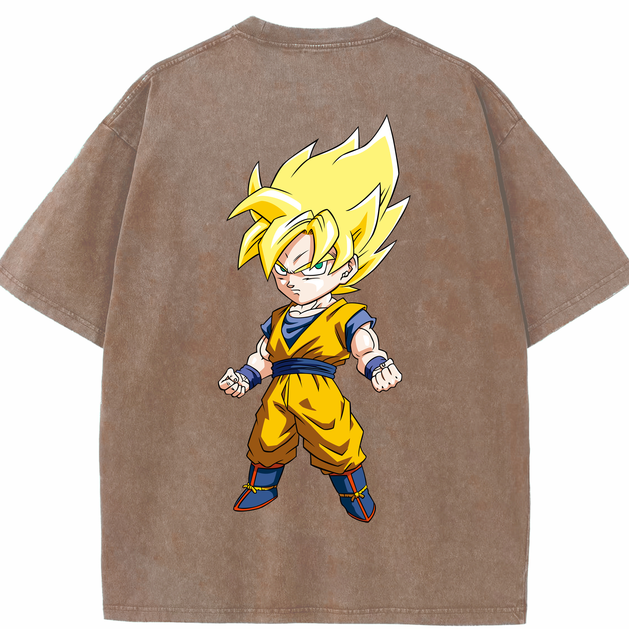 （画像用） ドラゴンボール 孫悟空（そん ごくう）Son Goku カカロット DRAGON BALL Kakarotto 綿100% ヴィンテージ風 半袖Tシャツ（背面プリント）