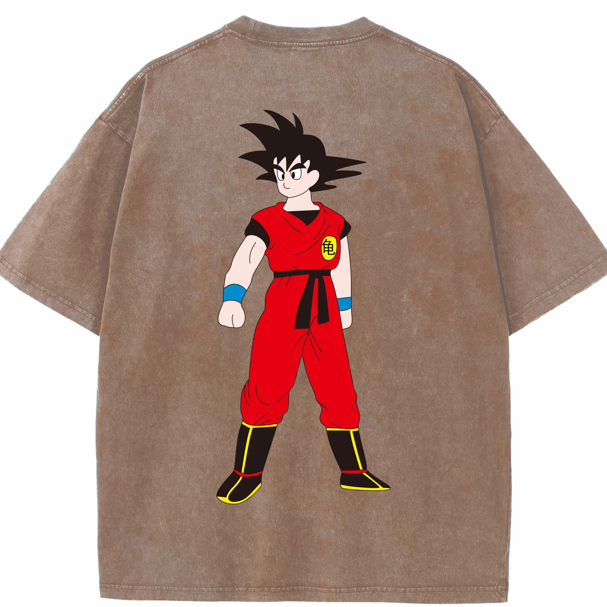 （画像用） ドラゴンボール 孫悟空（そん ごくう）Son Goku カカロット DRAGON BALL Kakarotto 綿100% ヴィンテージ風 半袖Tシャツ（背面プリント）
