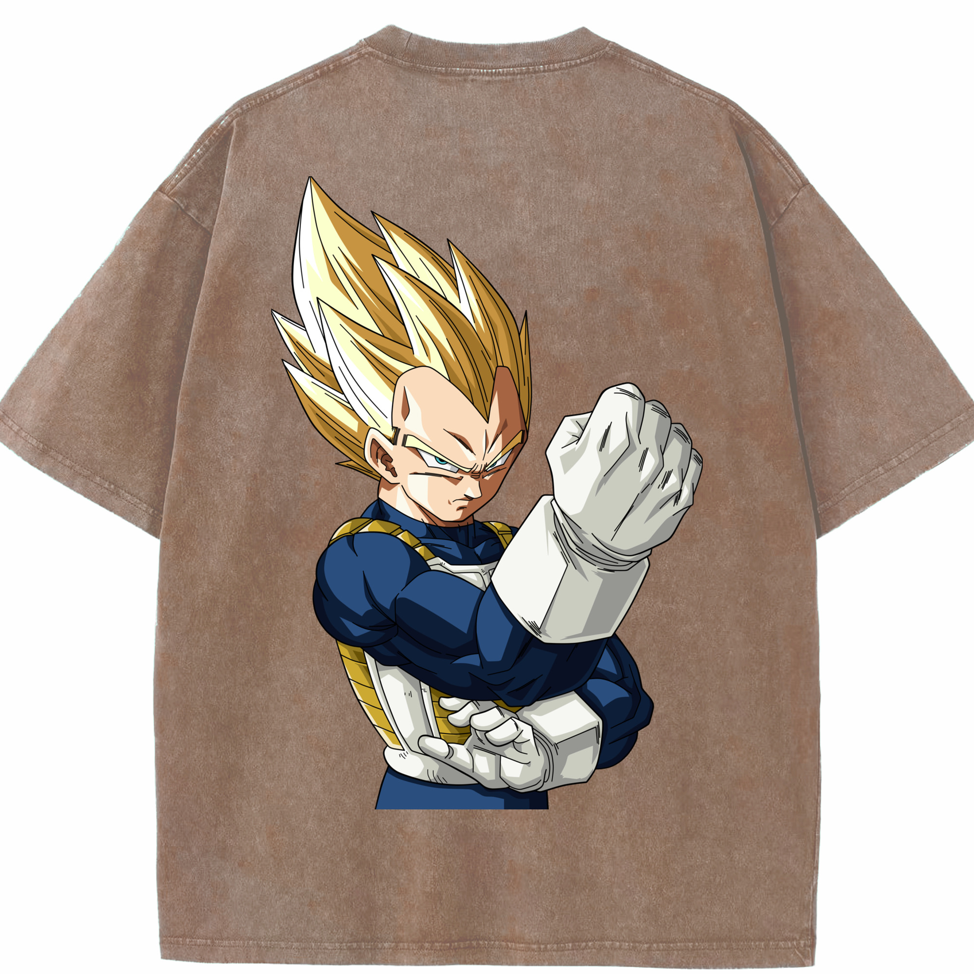 （画像用） ドラゴンボール ベジータ四世（Bejīta Yonsei）DRAGON BALL Vegeta IV 綿100% ヴィンテージ風 半袖Tシャツ（背面プリント）
