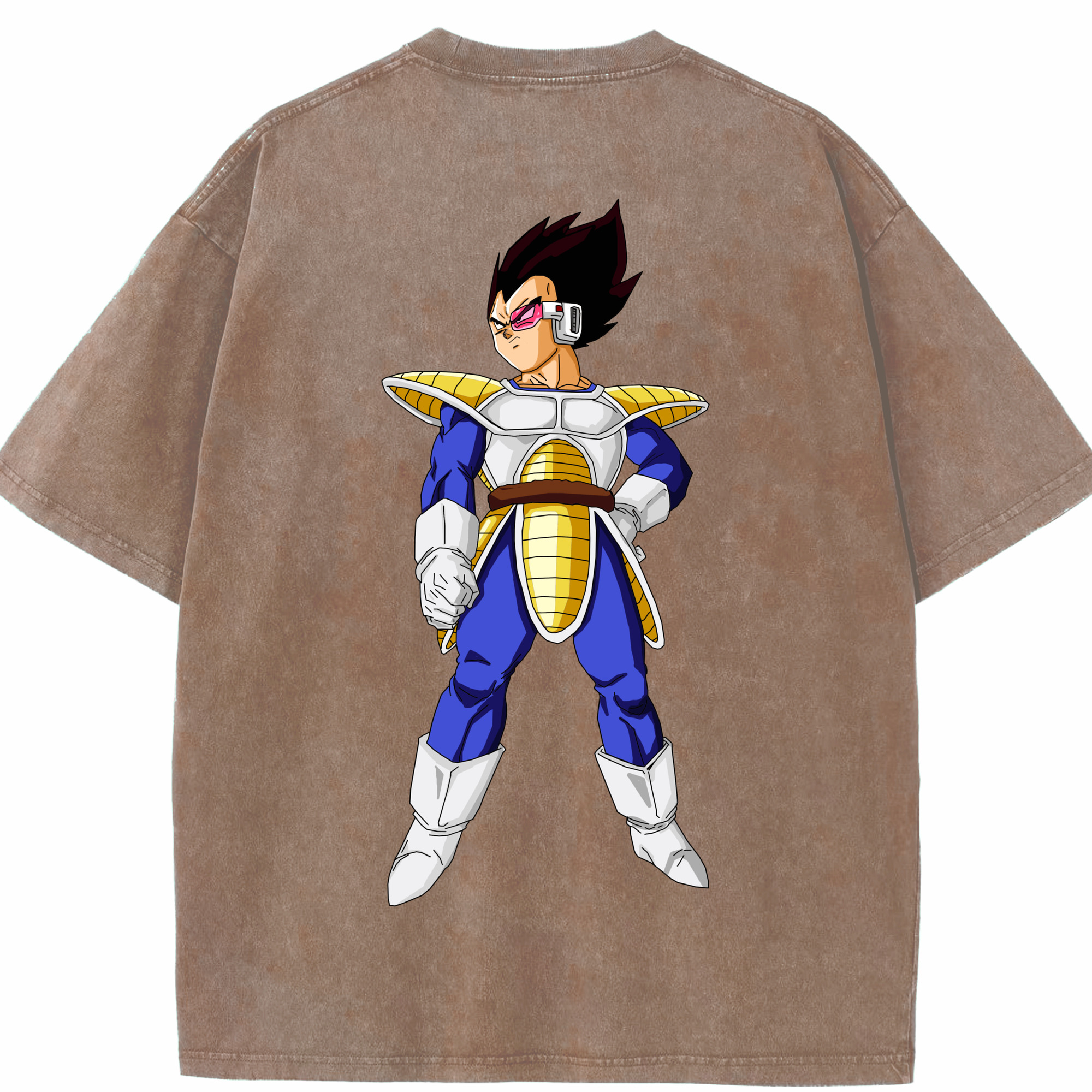 （画像用） ドラゴンボール ベジータ四世（Bejīta Yonsei）DRAGON BALL Vegeta IV 綿100% ヴィンテージ風 半袖Tシャツ（背面プリント）