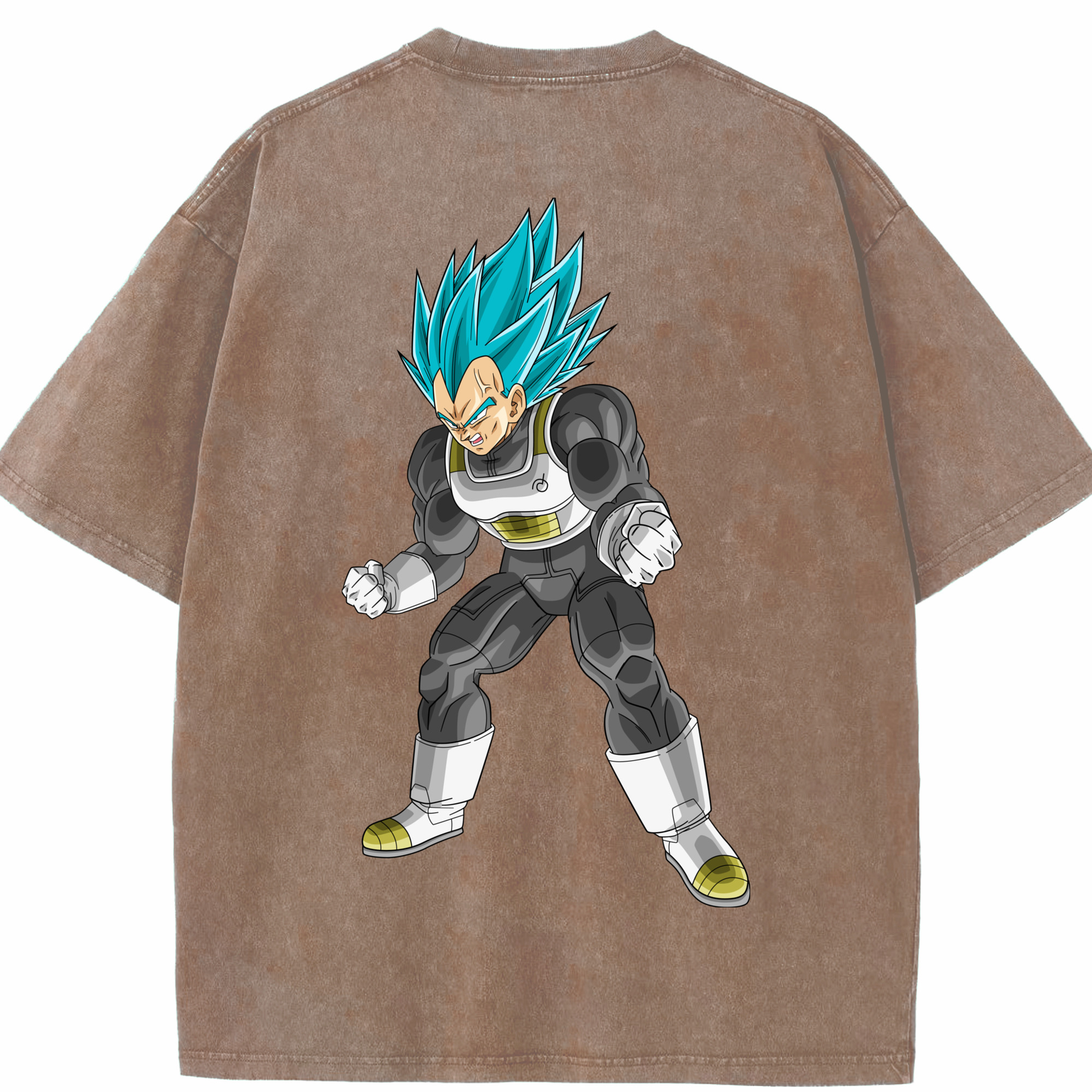 （画像用） ドラゴンボール ベジータ四世（Bejīta Yonsei）DRAGON BALL Vegeta IV 綿100% ヴィンテージ風 半袖Tシャツ（背面プリント）