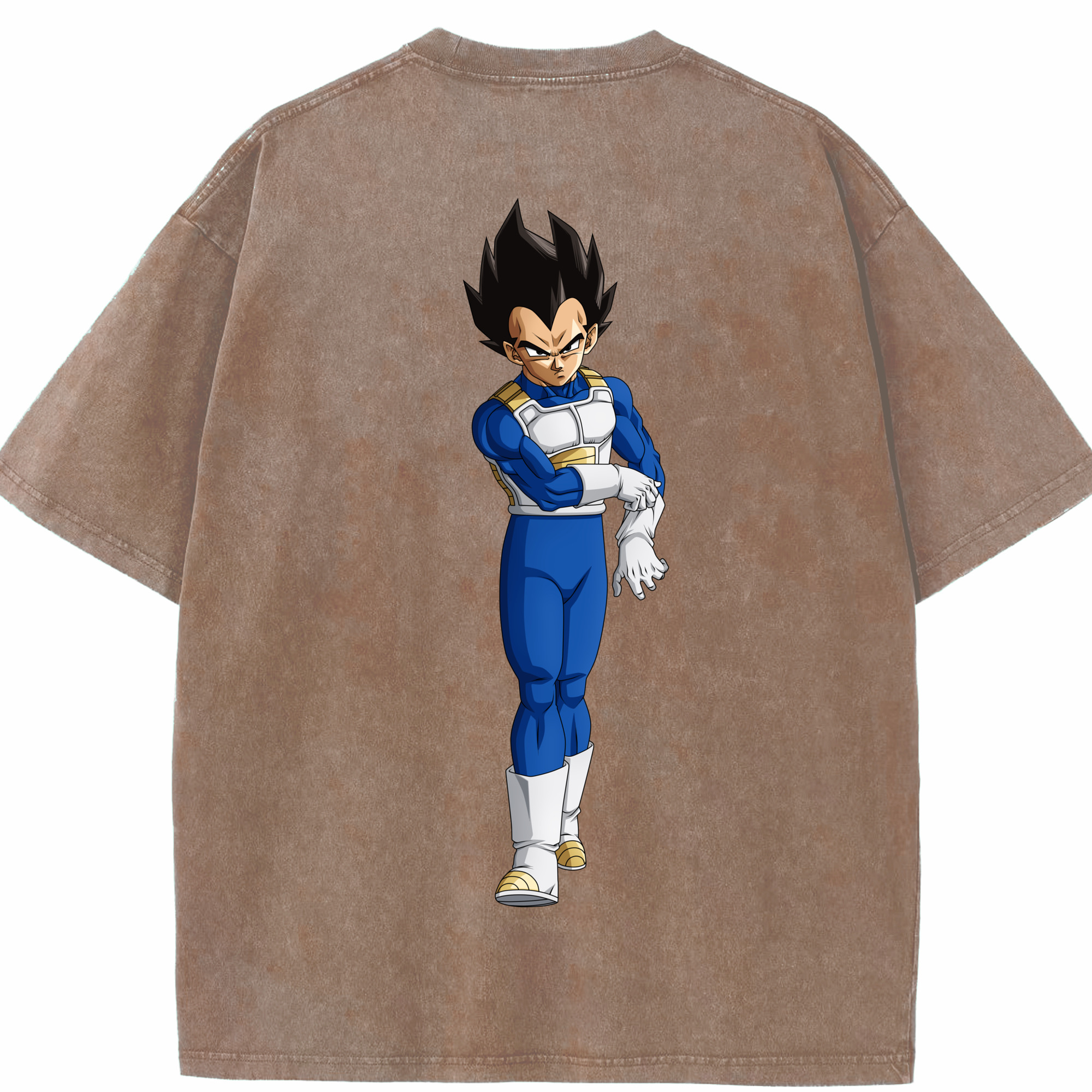 （画像用） ドラゴンボール ベジータ四世（Bejīta Yonsei）DRAGON BALL Vegeta IV 綿100% ヴィンテージ風 半袖Tシャツ（背面プリント）