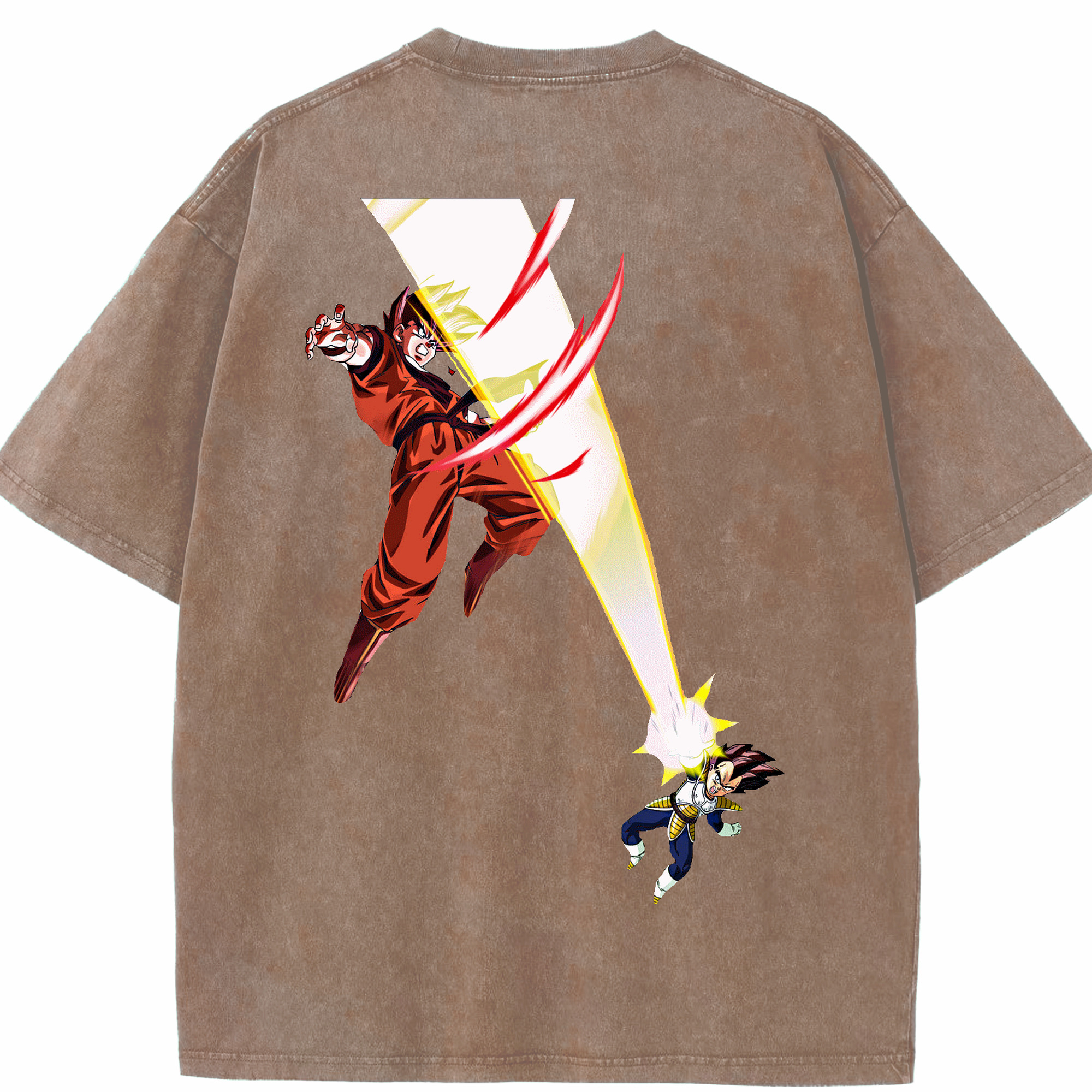 （画像用） ドラゴンボール ベジータ四世（Bejīta Yonsei）DRAGON BALL Vegeta IV 綿100% ヴィンテージ風 半袖Tシャツ（背面プリント）