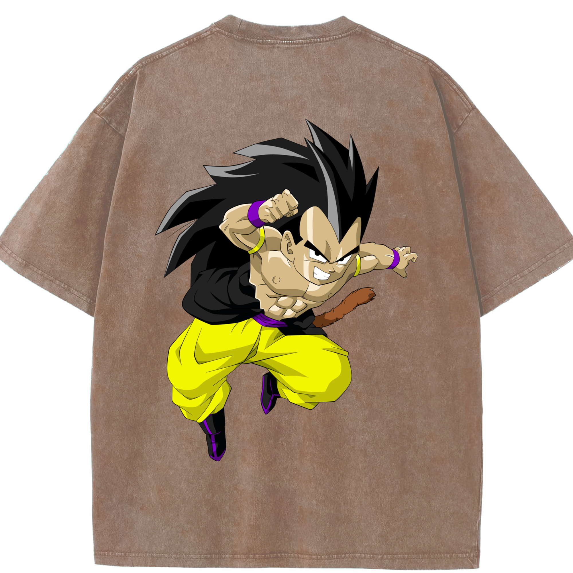 （画像用） ドラゴンボール ベジータ四世（Bejīta Yonsei）DRAGON BALL Vegeta IV 綿100% ヴィンテージ風 半袖Tシャツ（背面プリント）