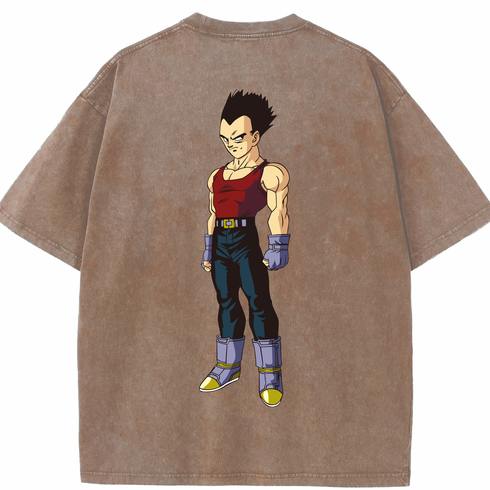 （画像用） ドラゴンボール ベジータ四世（Bejīta Yonsei）DRAGON BALL Vegeta IV 綿100% ヴィンテージ風 半袖Tシャツ（背面プリント）