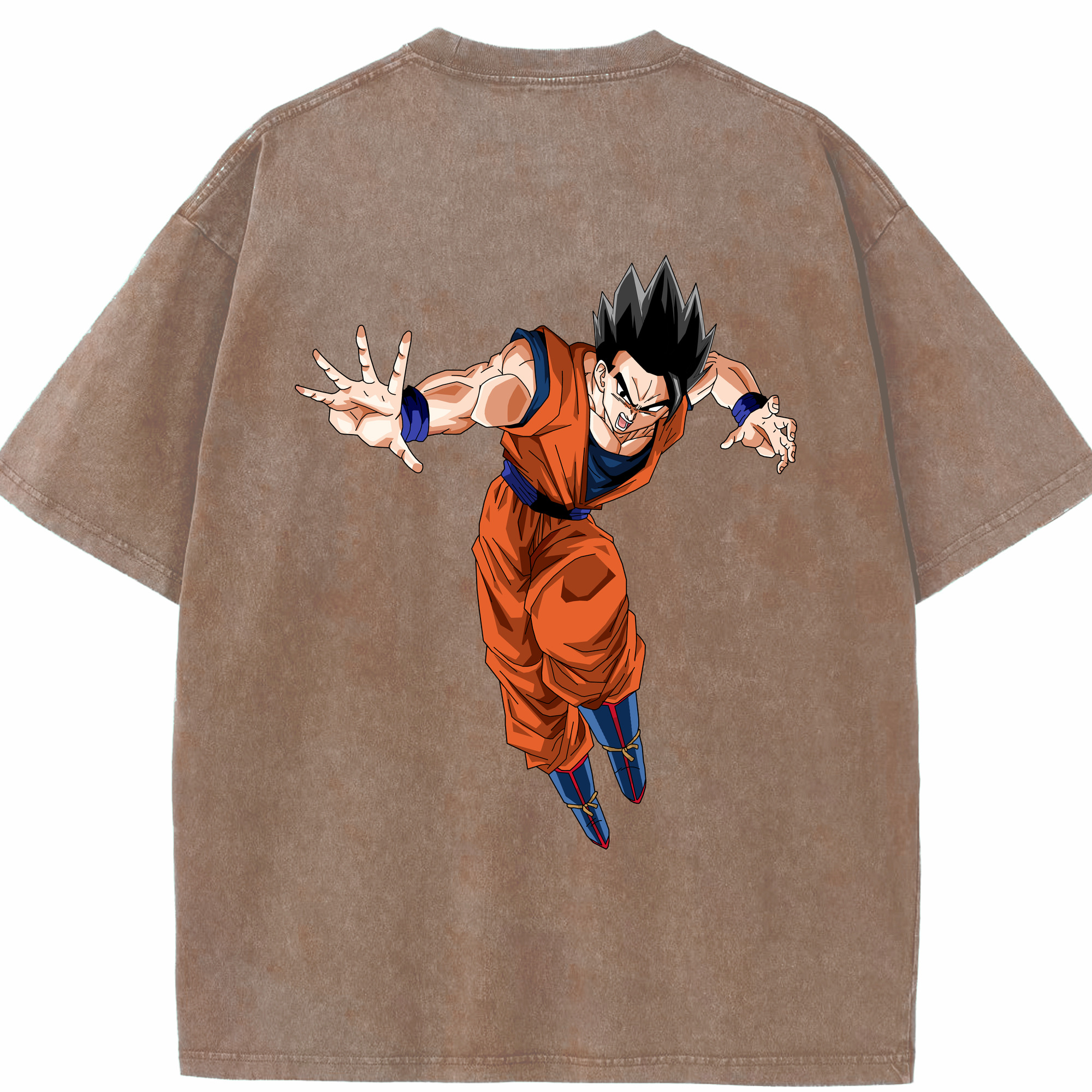 （画像用） ドラゴンボール 孫 悟飯（そんごはん）DRAGON BALL Son Gohan 綿100% ヴィンテージ風 半袖Tシャツ（背面プリント）