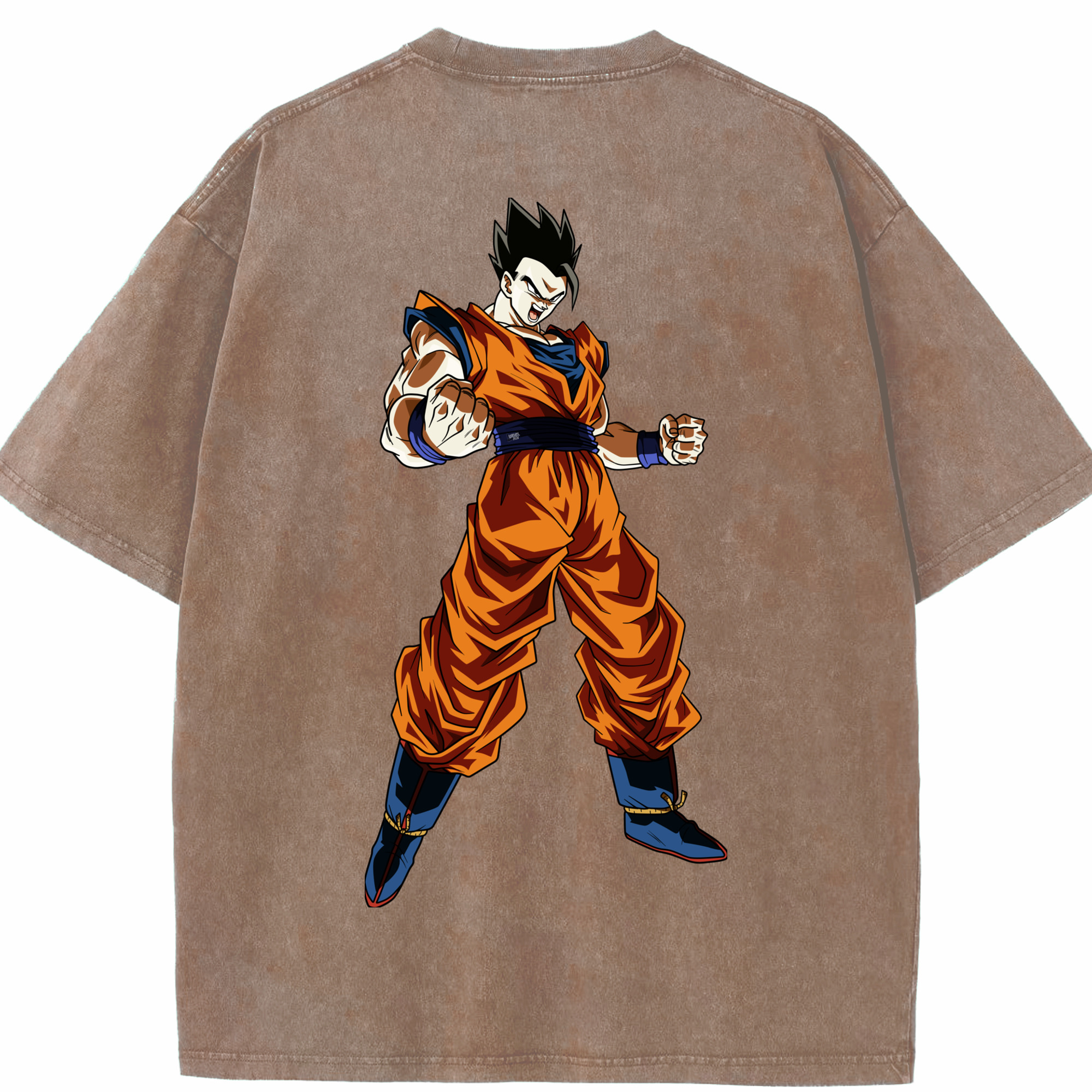 （画像用） ドラゴンボール 孫 悟飯（そんごはん）DRAGON BALL Son Gohan 綿100% ヴィンテージ風 半袖Tシャツ（背面プリント）