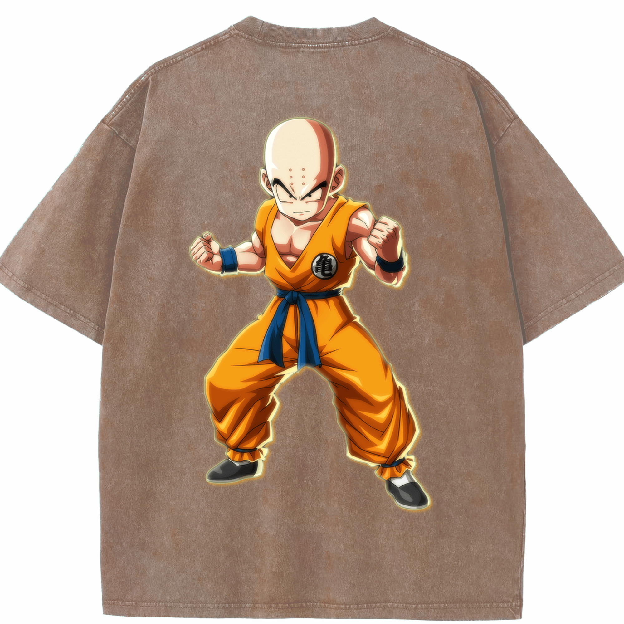 （画像用） ドラゴンボール クリリン DRAGON BALL krillin 綿100% ヴィンテージ風 半袖Tシャツ（背面プリント）