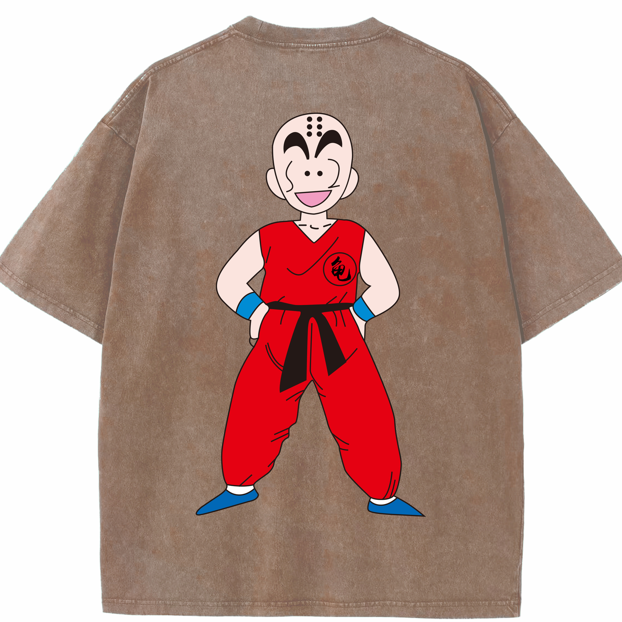 （画像用） ドラゴンボール クリリン DRAGON BALL krillin 綿100% ヴィンテージ風 半袖Tシャツ（背面プリント）