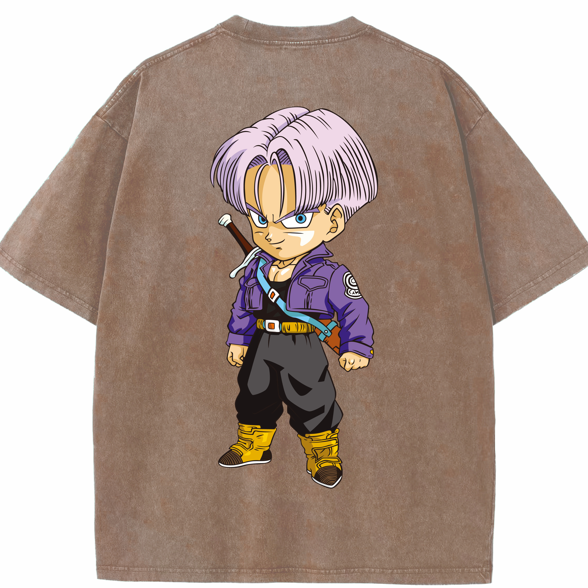 （画像用） ドラゴンボール トランクス（Torankusu）DRAGON BALL Trunks 綿100% ヴィンテージ風 半袖Tシャツ（背面プリント）