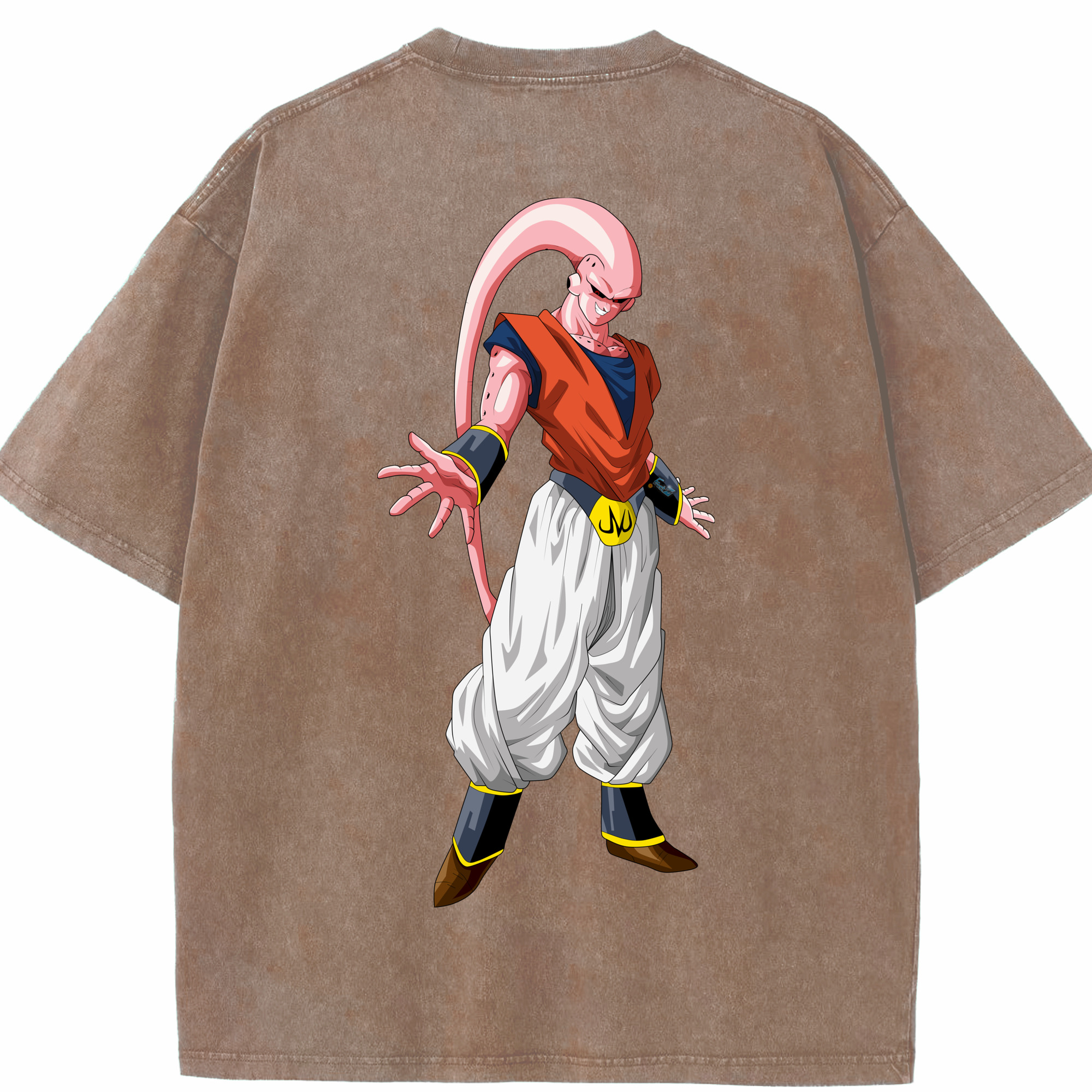 （画像用） ドラゴンボール 魔人ブウ DRAGON BALL Majin Buu 綿100% ヴィンテージ風 半袖Tシャツ（背面プリント）