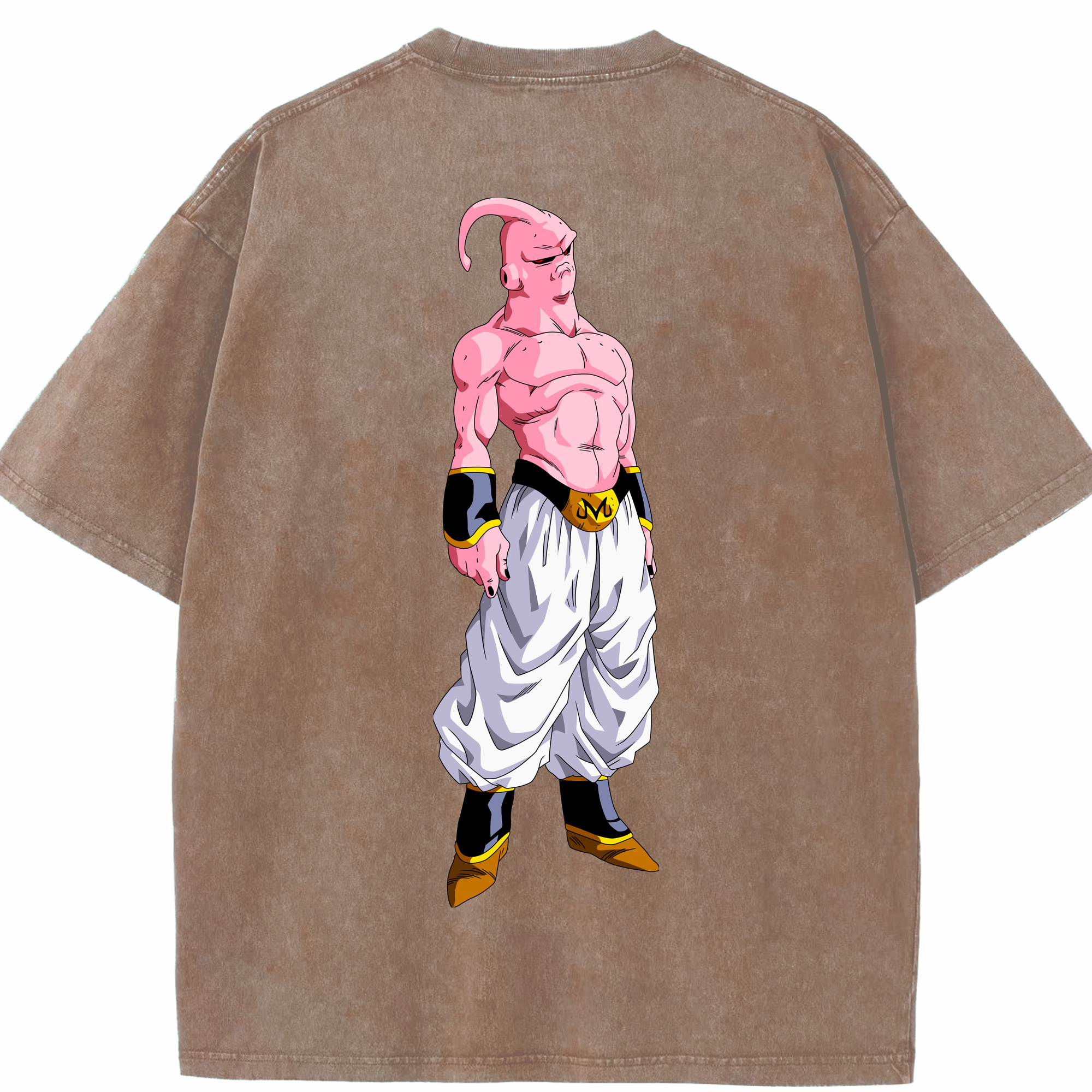 （画像用） ドラゴンボール 魔人ブウ DRAGON BALL Majin Buu 綿100% ヴィンテージ風 半袖Tシャツ（背面プリント）