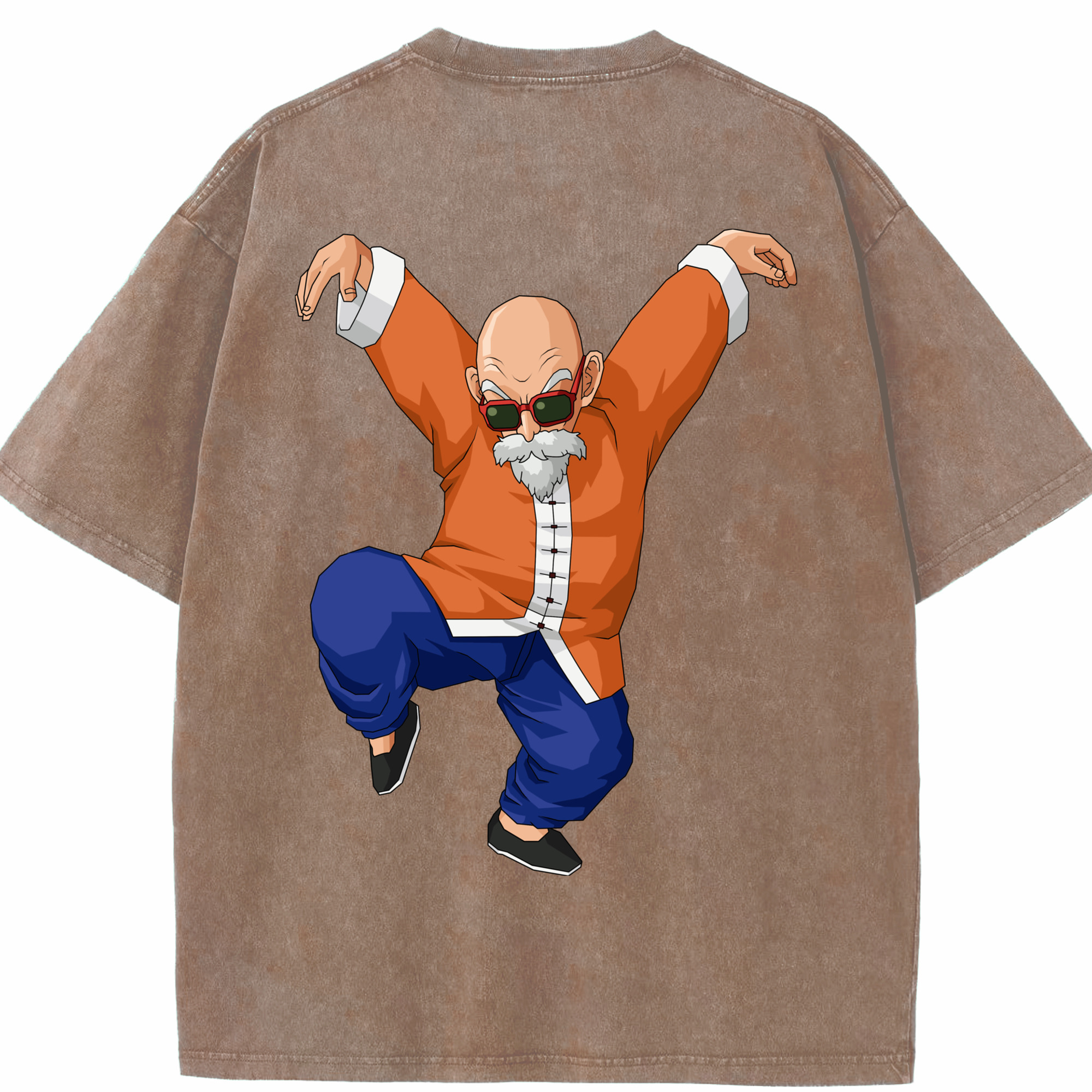 （画像用） ドラゴンボール 亀仙人（かめせんにん） DRAGON BALL Master Roshi Kame Sennin 綿100% ヴィンテージ風 半袖Tシャツ（背面プリント）