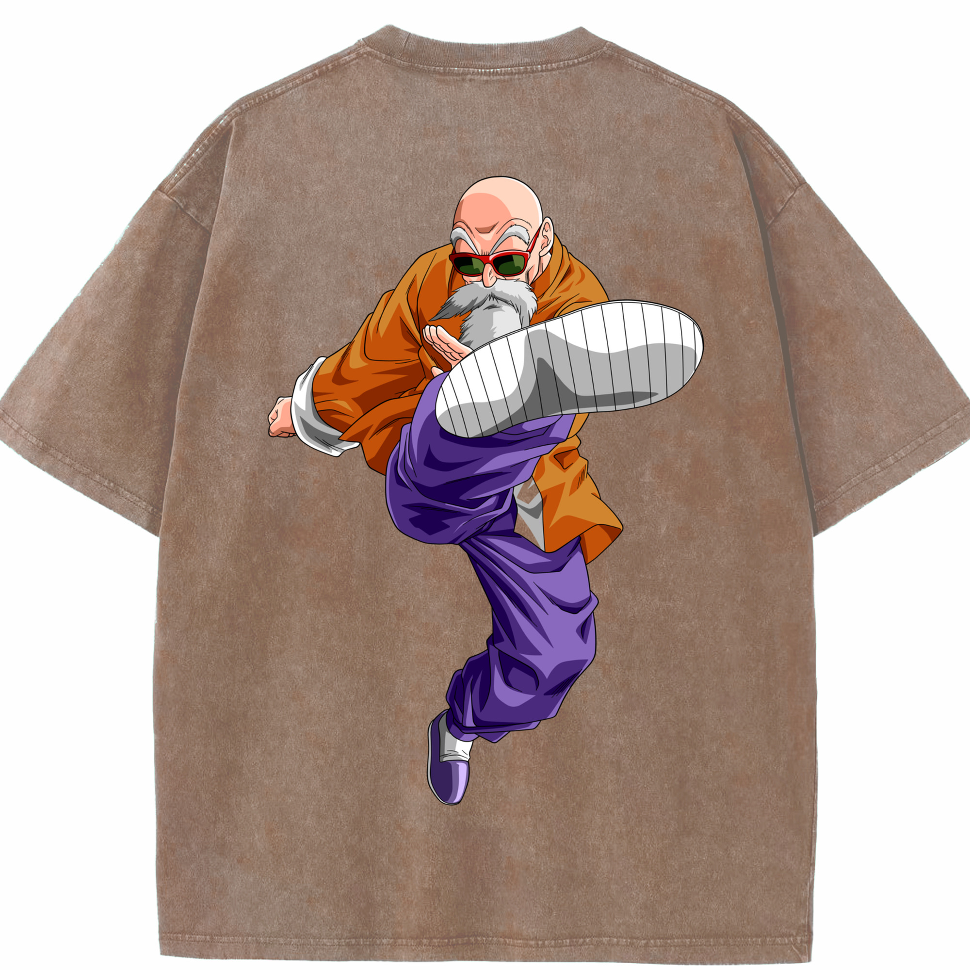 （画像用） ドラゴンボール 亀仙人（かめせんにん） DRAGON BALL Master Roshi Kame Sennin 綿100% ヴィンテージ風 半袖Tシャツ（背面プリント）