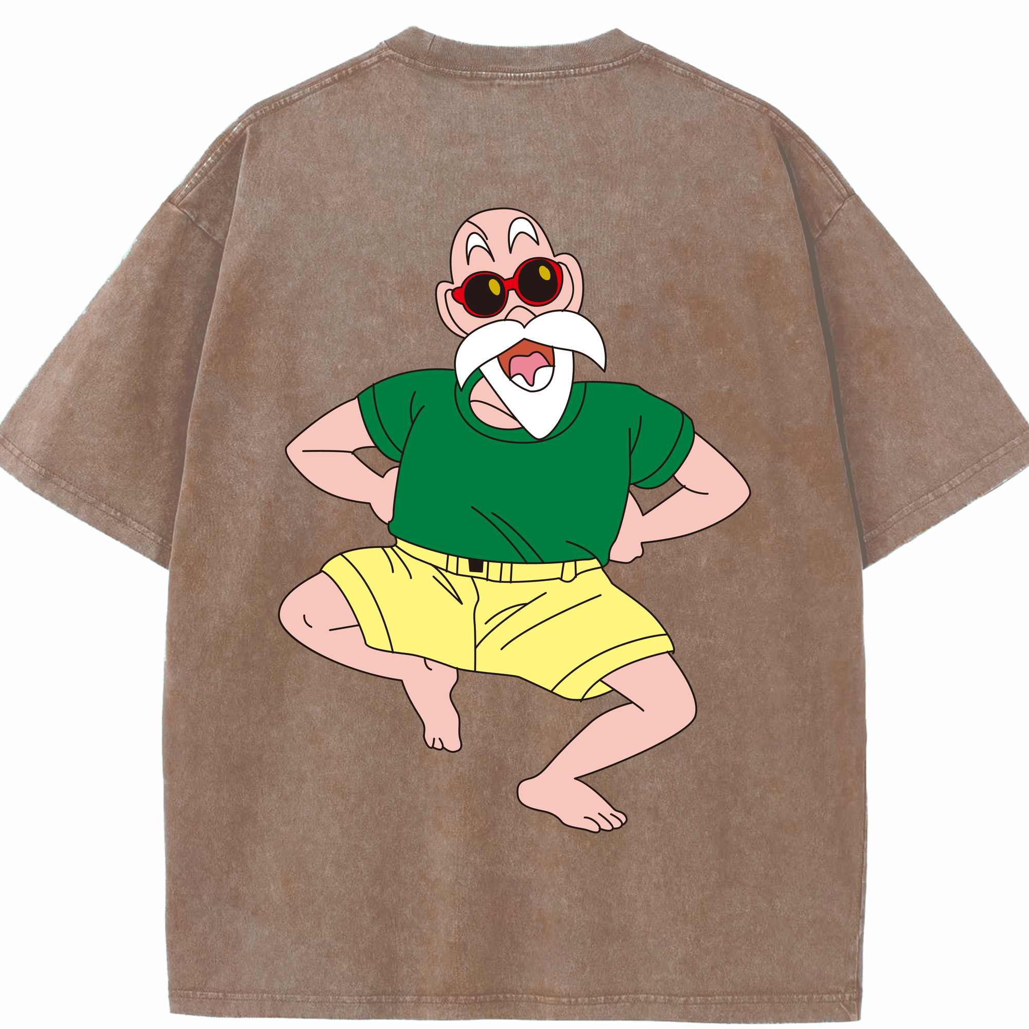 （画像用） ドラゴンボール 亀仙人（かめせんにん） DRAGON BALL Master Roshi Kame Sennin 綿100% ヴィンテージ風 半袖Tシャツ（背面プリント）