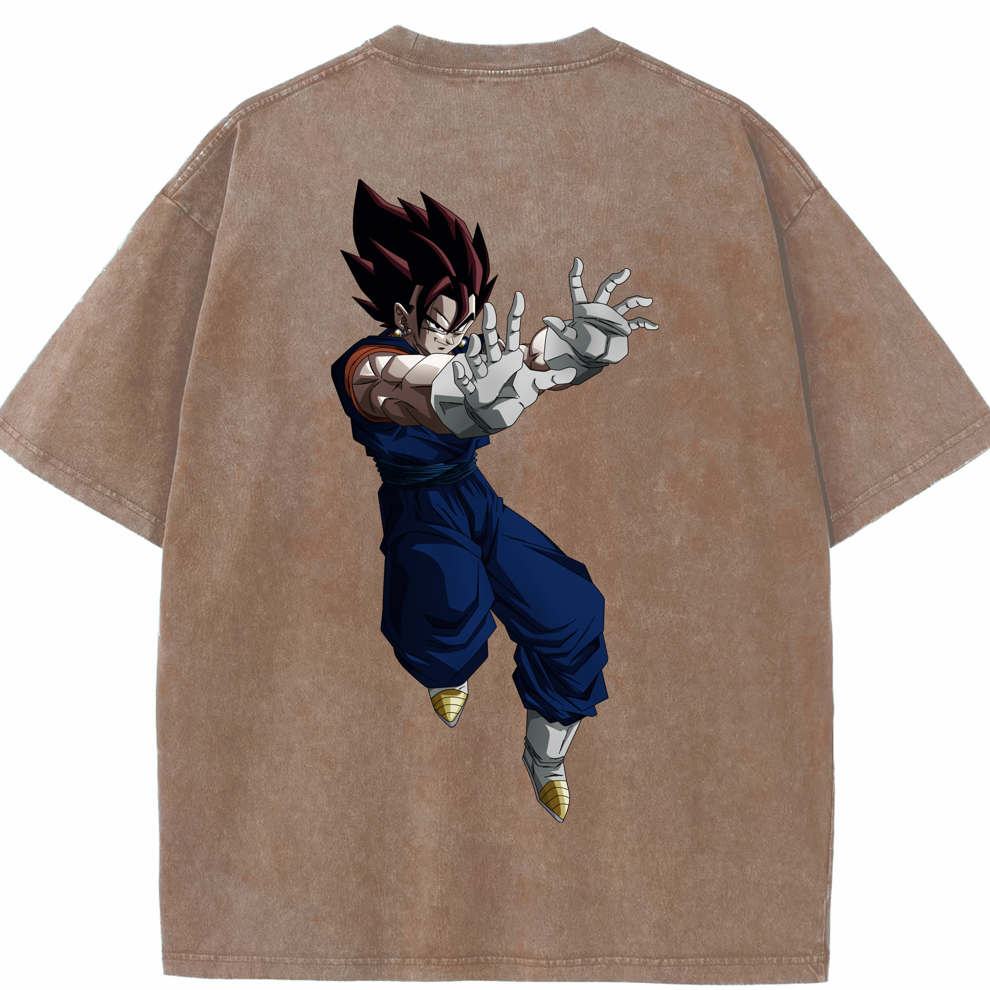 （画像用） ドラゴンボール ベジット DRAGON BALL Vegetto 綿100% ヴィンテージ風 半袖Tシャツ（背面プリント）