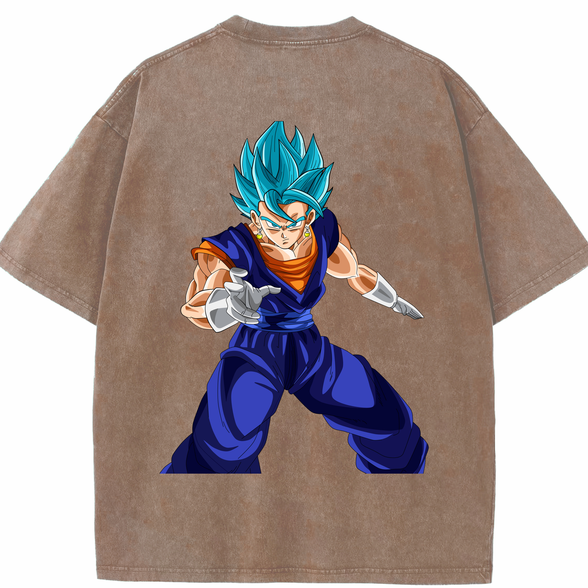（画像用） ドラゴンボール ベジット DRAGON BALL Vegetto 綿100% ヴィンテージ風 半袖Tシャツ（背面プリント）