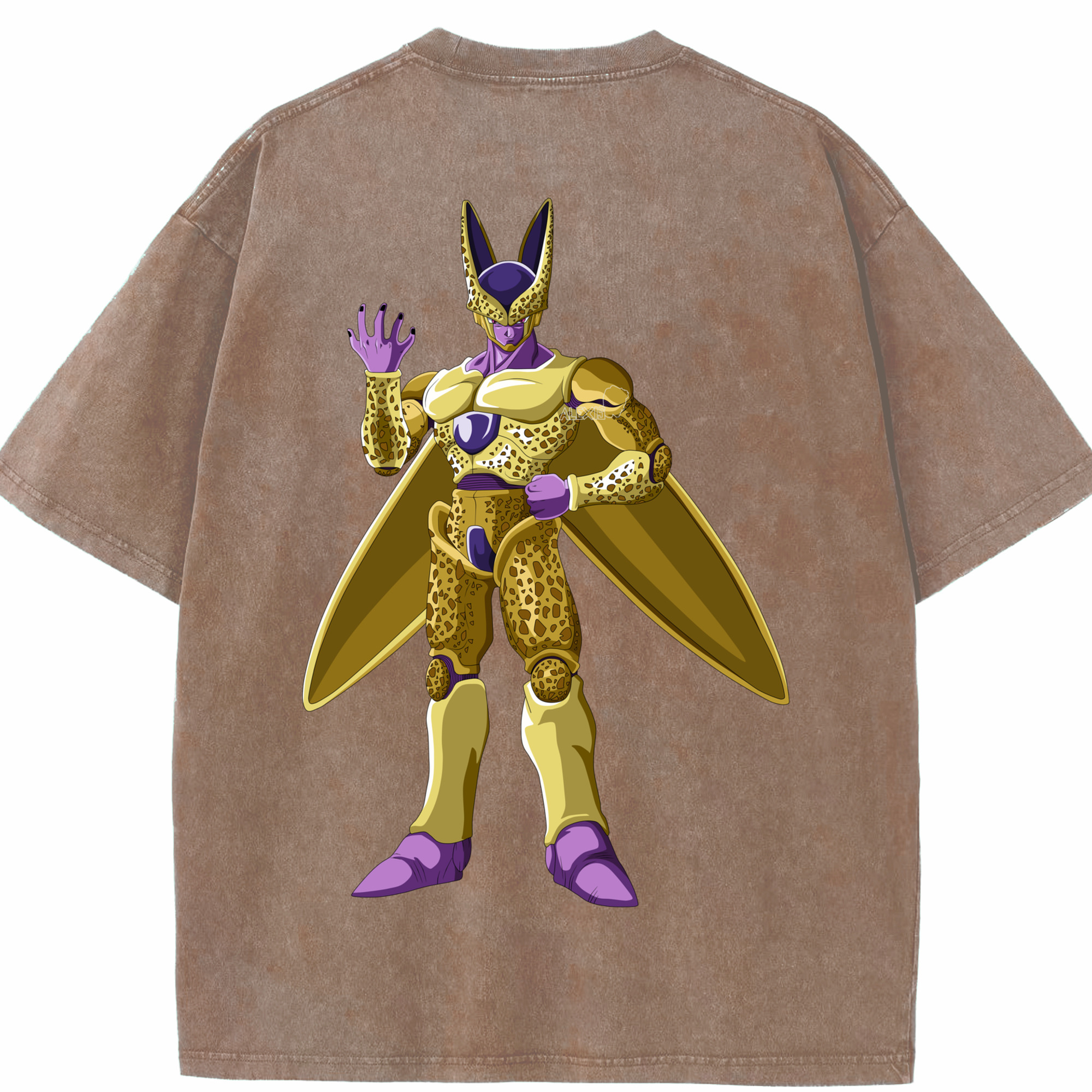 （画像用） ドラゴンボール セル DRAGON BALL Cell 綿100% ヴィンテージ風 半袖Tシャツ（背面プリント）