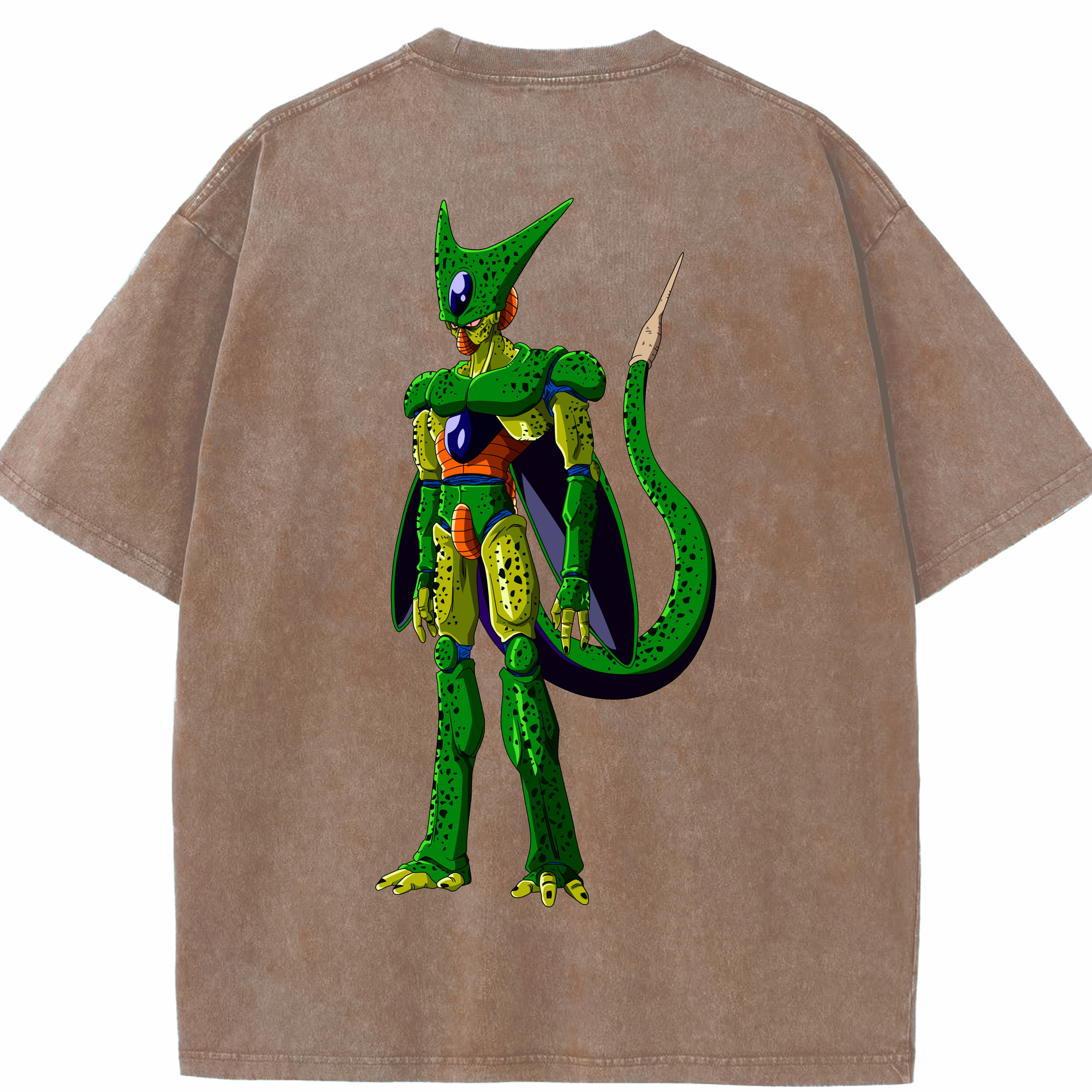 （画像用） ドラゴンボール セル DRAGON BALL Cell 綿100% ヴィンテージ風 半袖Tシャツ（背面プリント）
