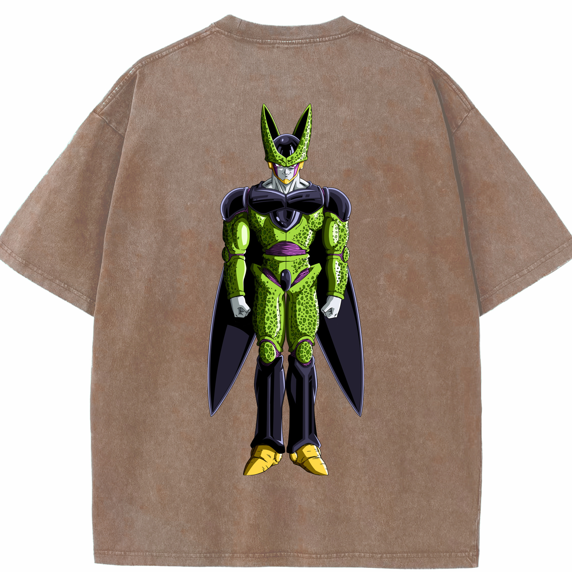 （画像用） ドラゴンボール セル DRAGON BALL Cell 綿100% ヴィンテージ風 半袖Tシャツ（背面プリント）