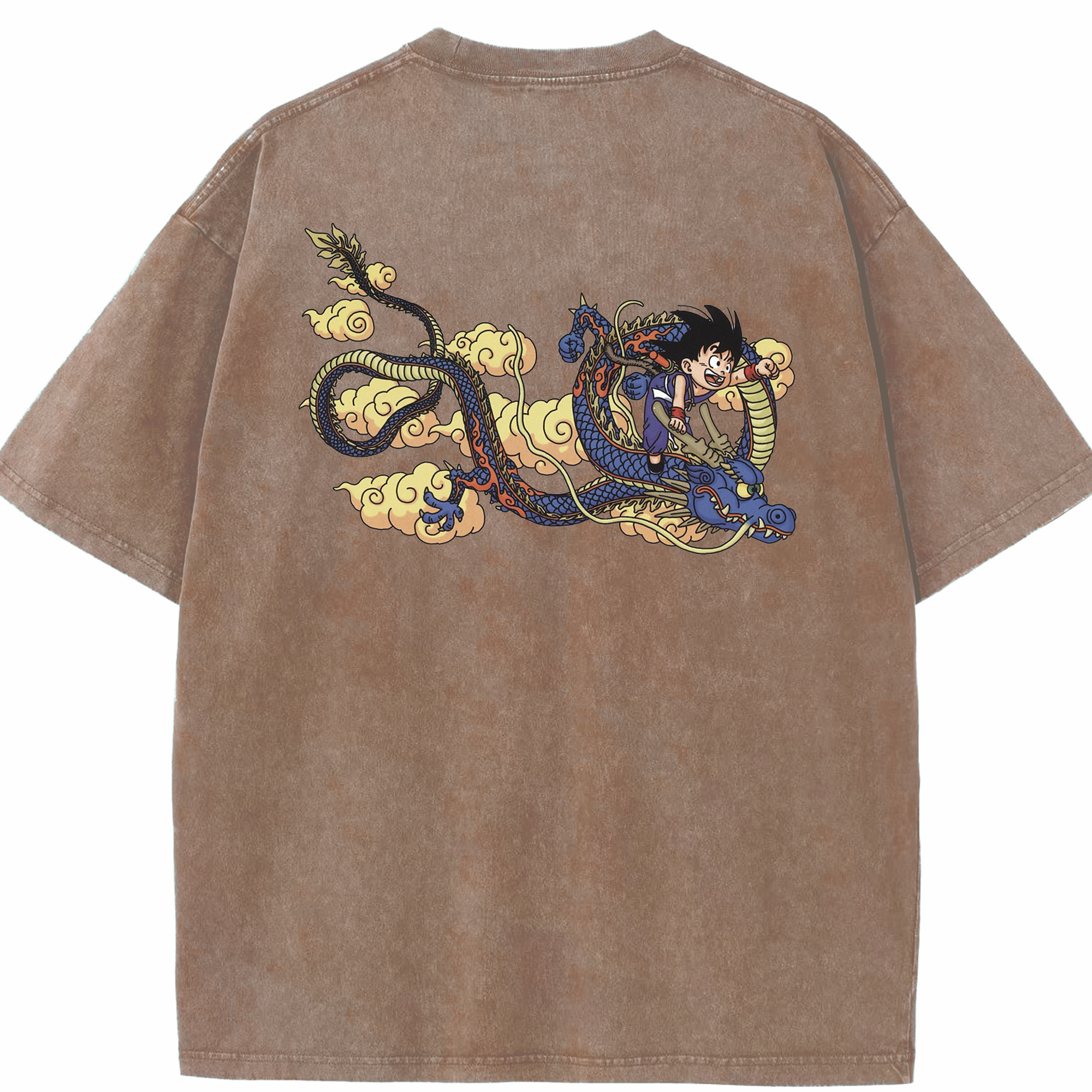 （画像用） ドラゴンボール 神龍 シェンロン DRAGON BALL Shenron 綿100% ヴィンテージ風 半袖Tシャツ（背面プリント）