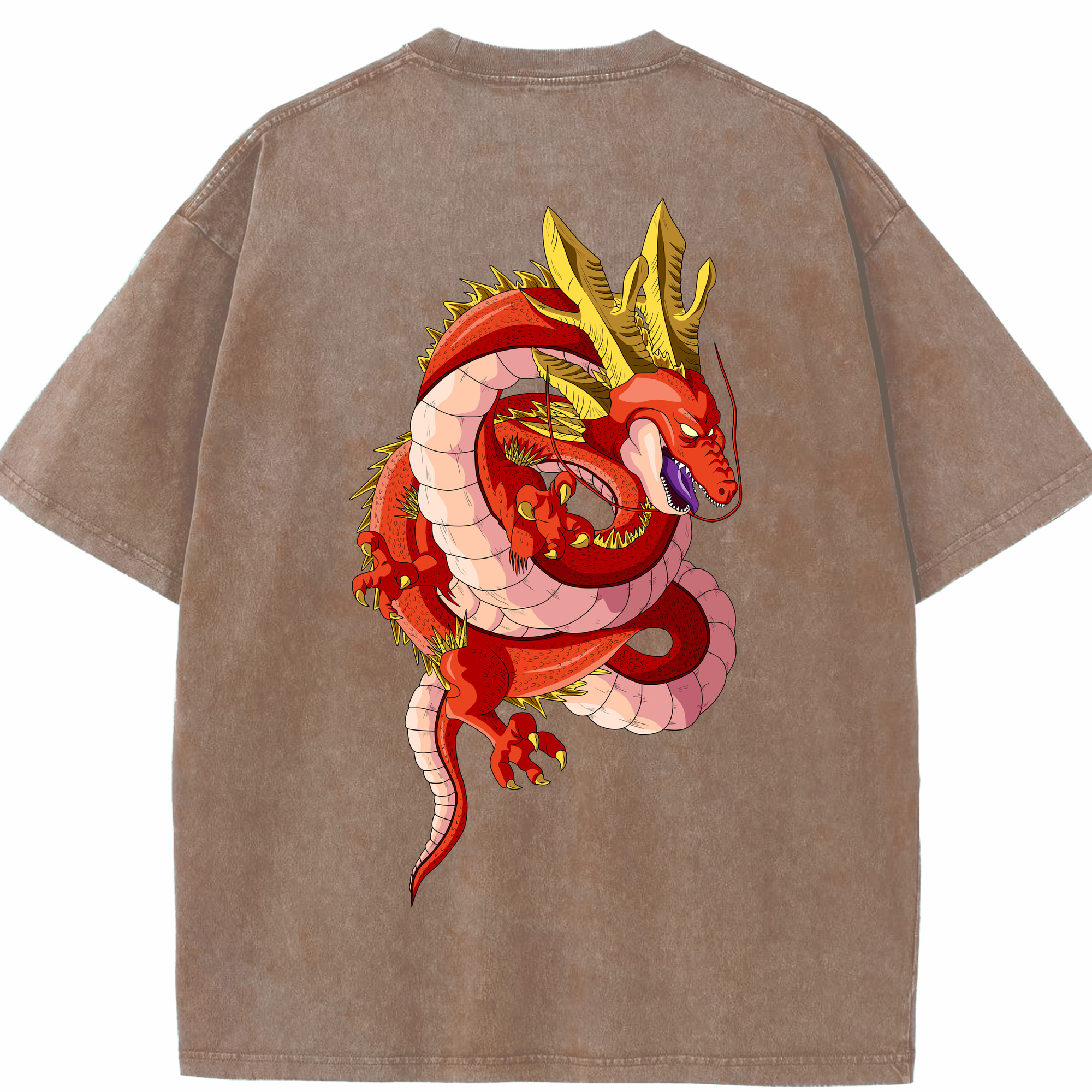 ドラゴンボール 神龍 シェンロン DRAGON BALL Shenron 綿100% ヴィンテージ風 半袖Tシャツ（背面プリント）