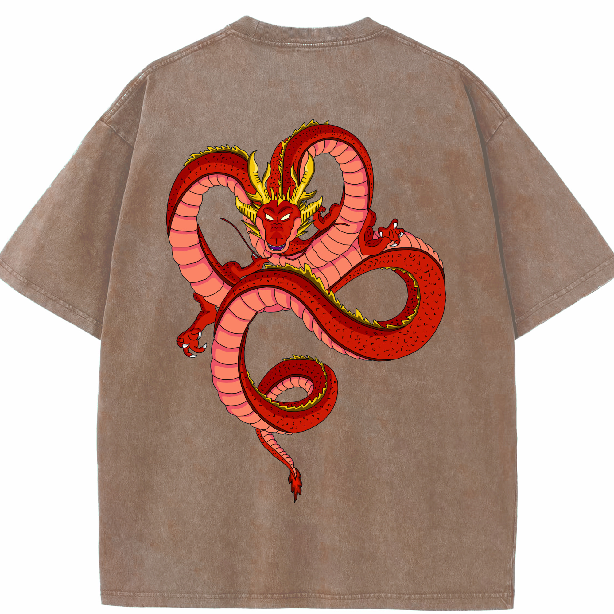 ドラゴンボール 神龍 シェンロン DRAGON BALL Shenron 綿100% ヴィンテージ風 半袖Tシャツ（背面プリント）