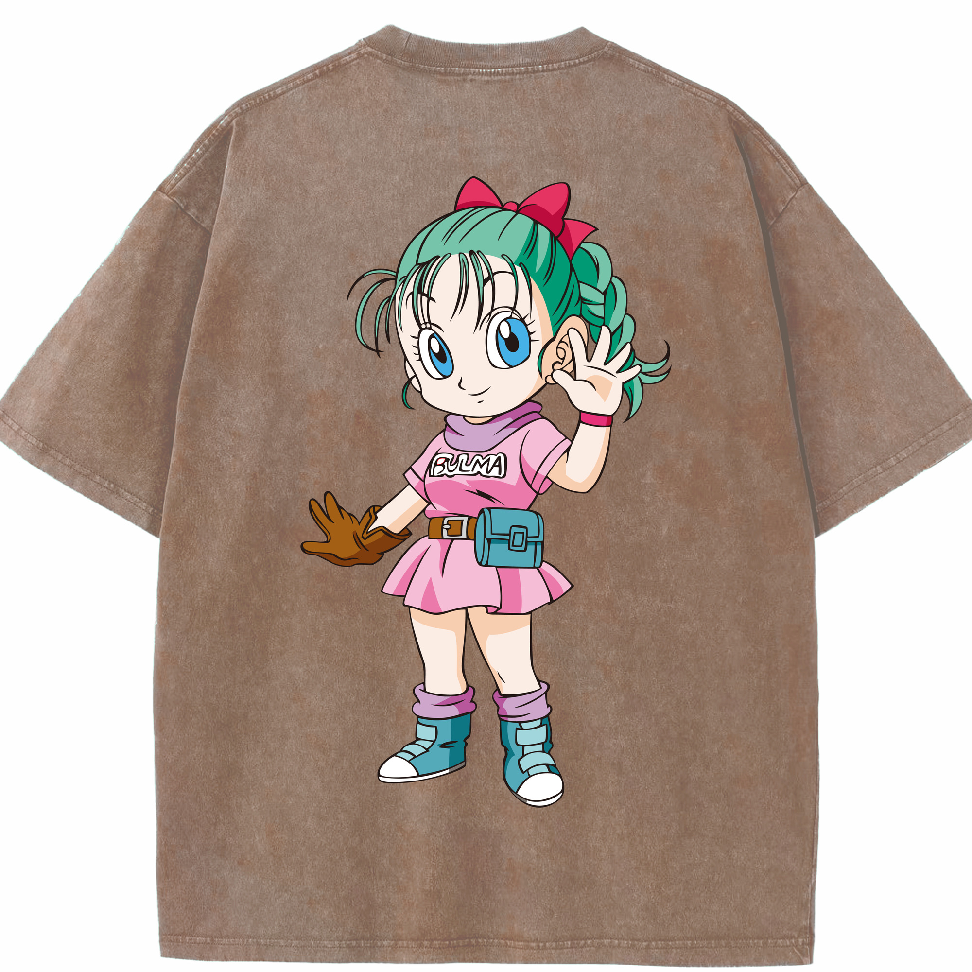 （画像用） ドラゴンボール ブルマ DRAGON BALL Bulma 綿100% ヴィンテージ風 半袖Tシャツ（背面プリント）