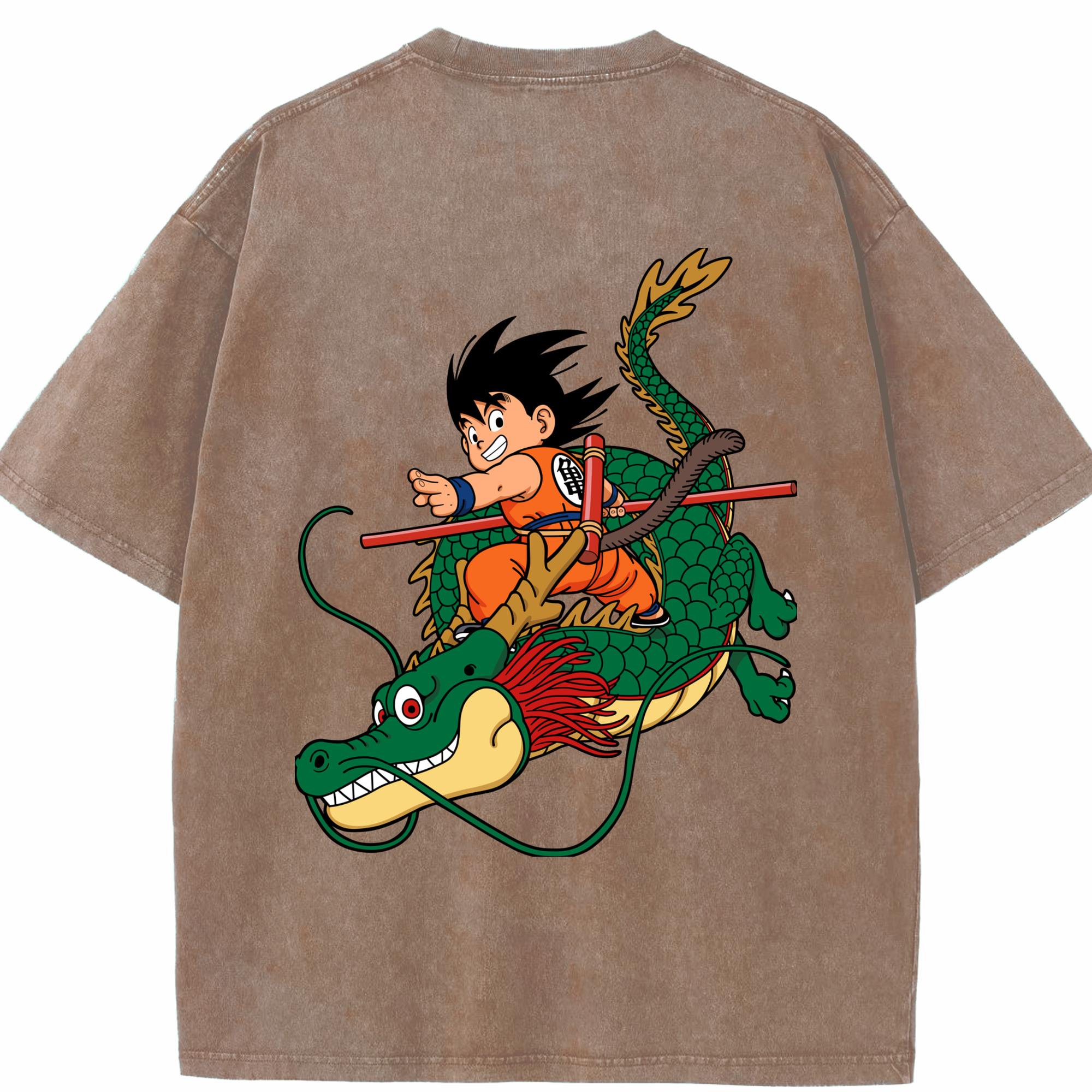 （画像用） ドラゴンボール 孫悟空（そん ごくう）Son Goku カカロット DRAGON BALL Kakarotto 綿100% ヴィンテージ風 半袖Tシャツ（背面プリント）